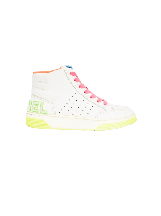Chanel 2020 Neon High Top Logo Sneakers