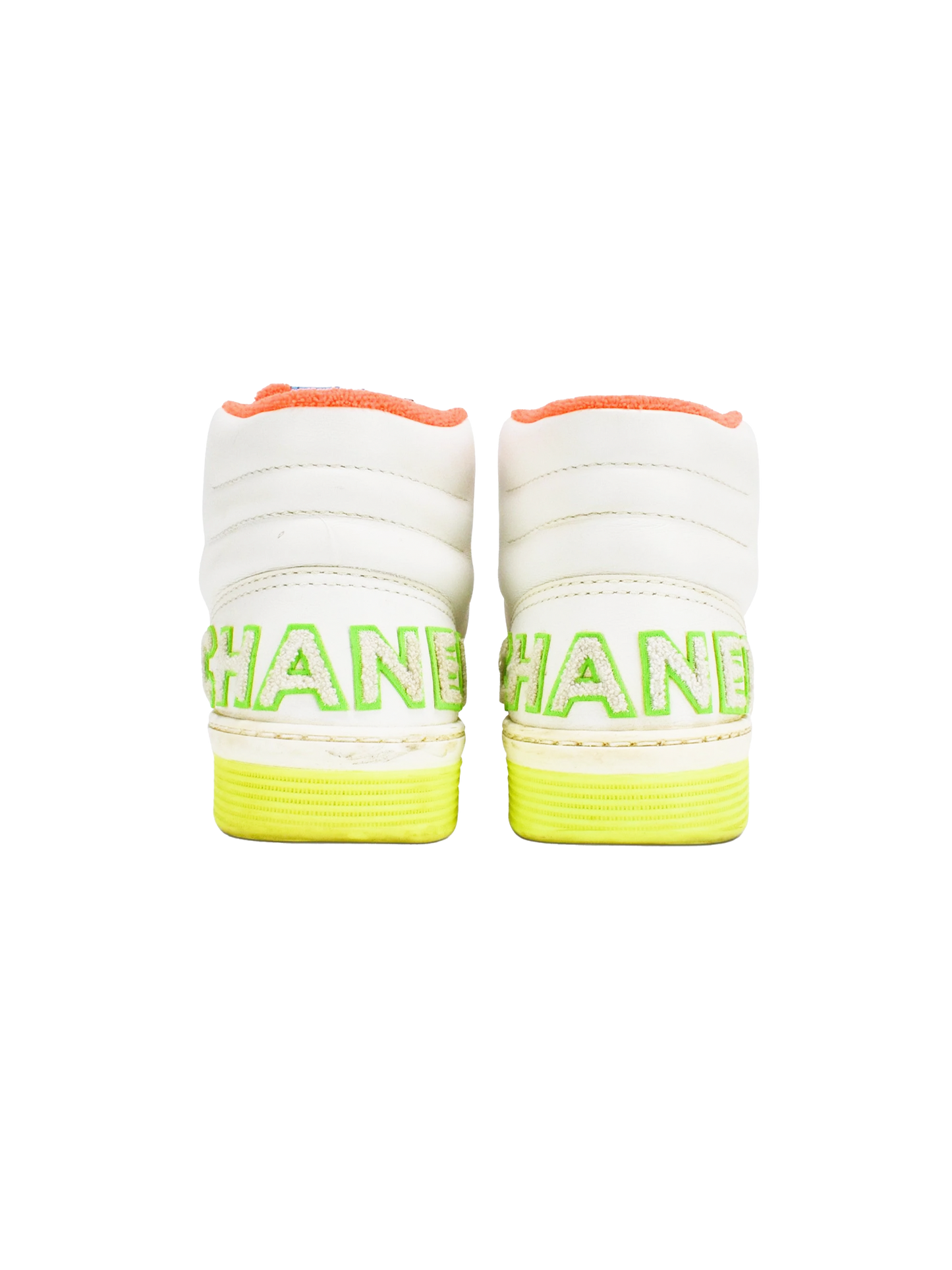 Chanel 2020 Neon High Top Logo Sneakers