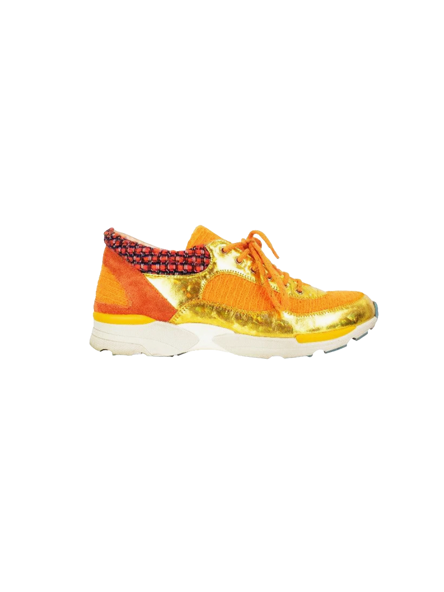 Chanel 2014 Orange Tweed Sneakers