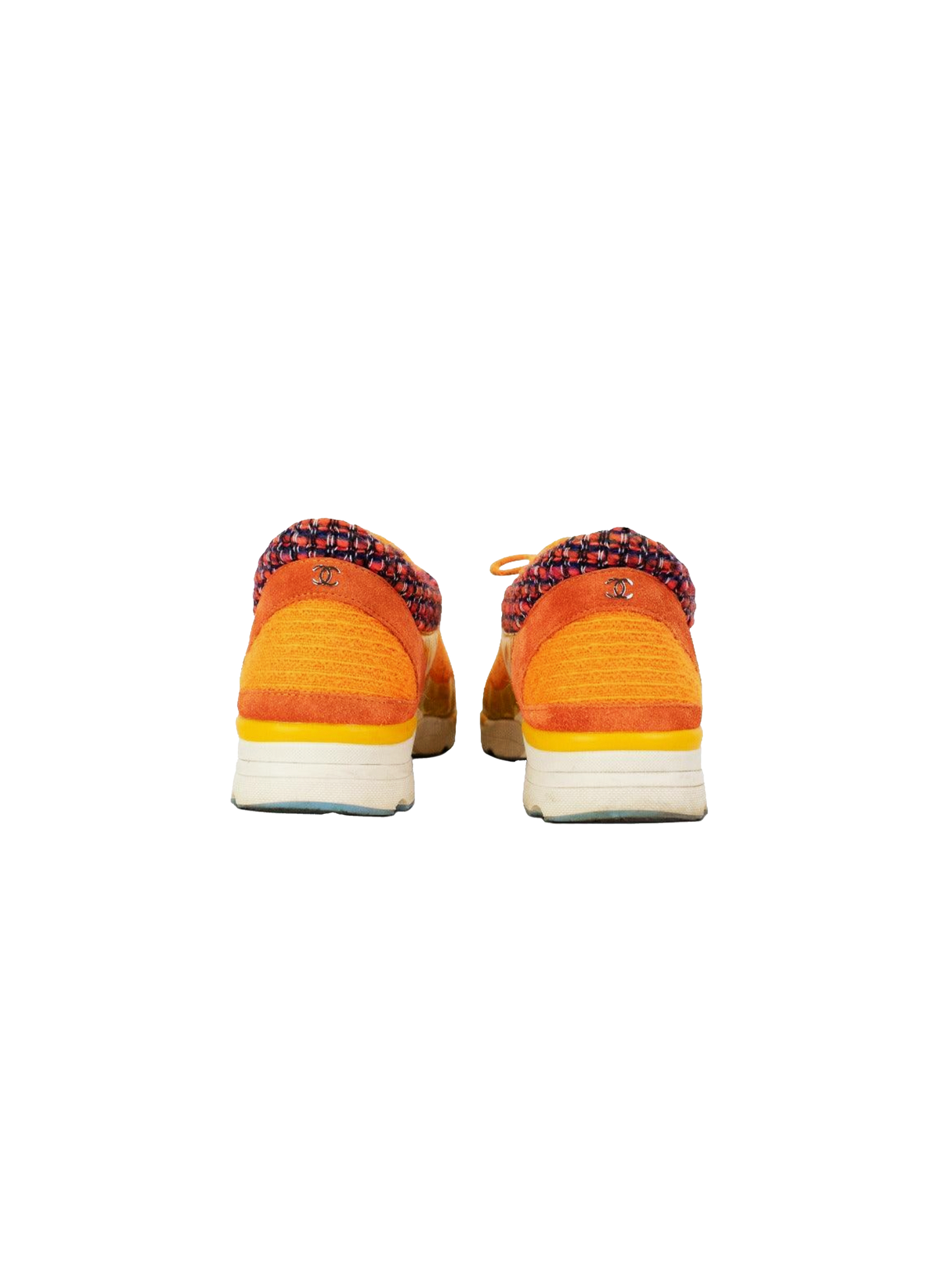 Chanel 2014 Orange Tweed Sneakers