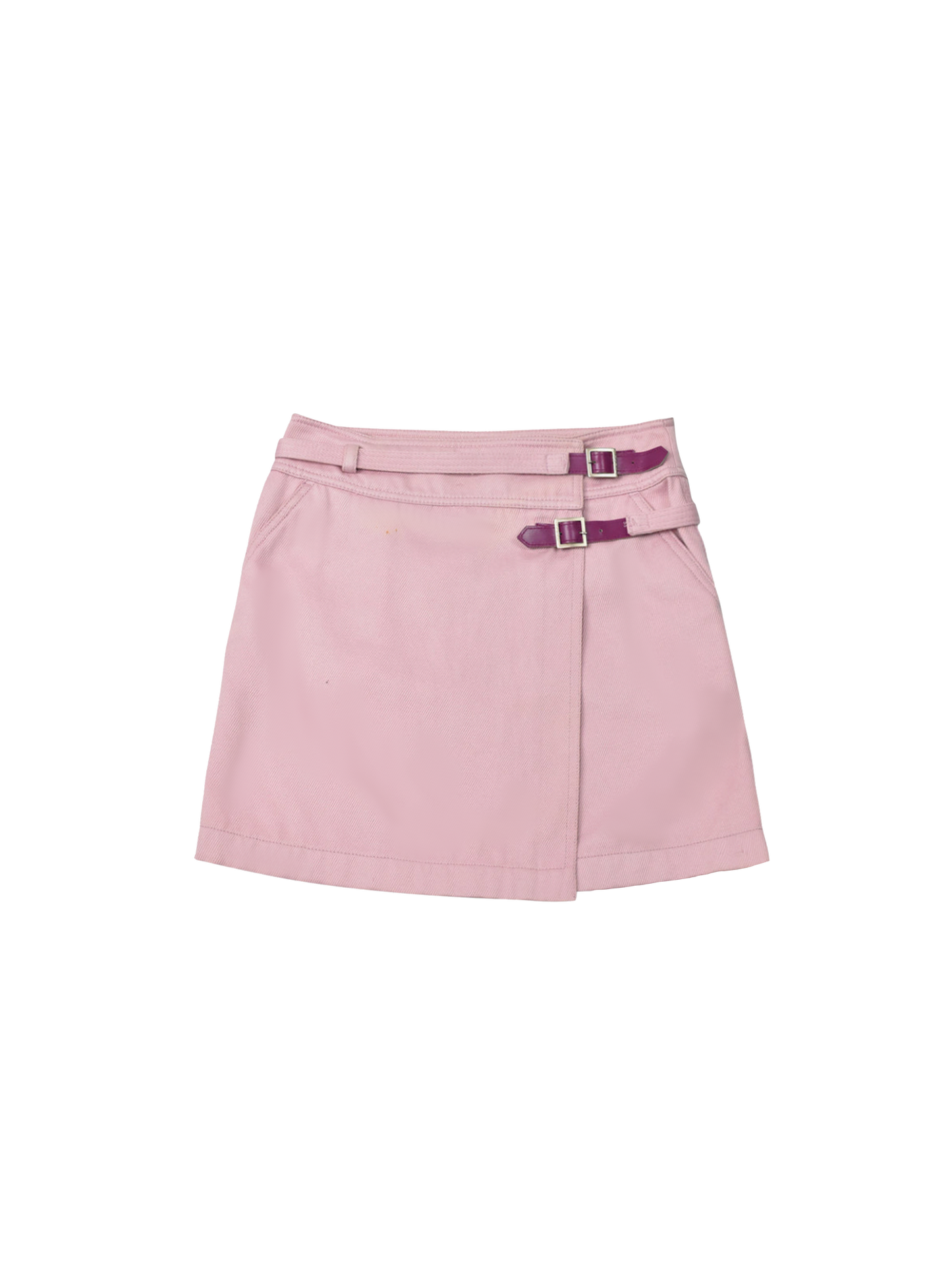 Chanel 2000 SS Pink Buckle Wrap Skirt