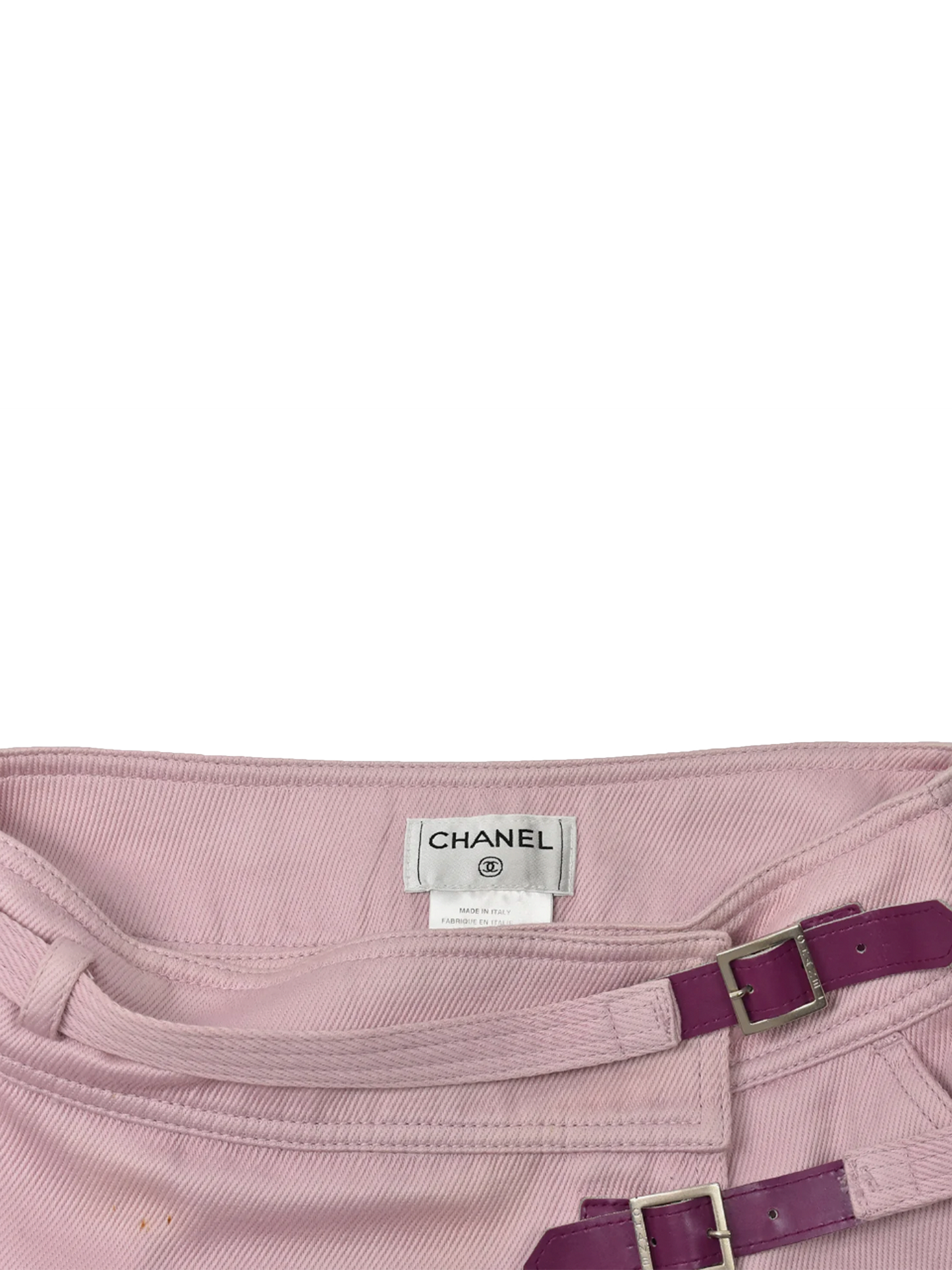 Chanel 2000 SS Pink Buckle Wrap Skirt