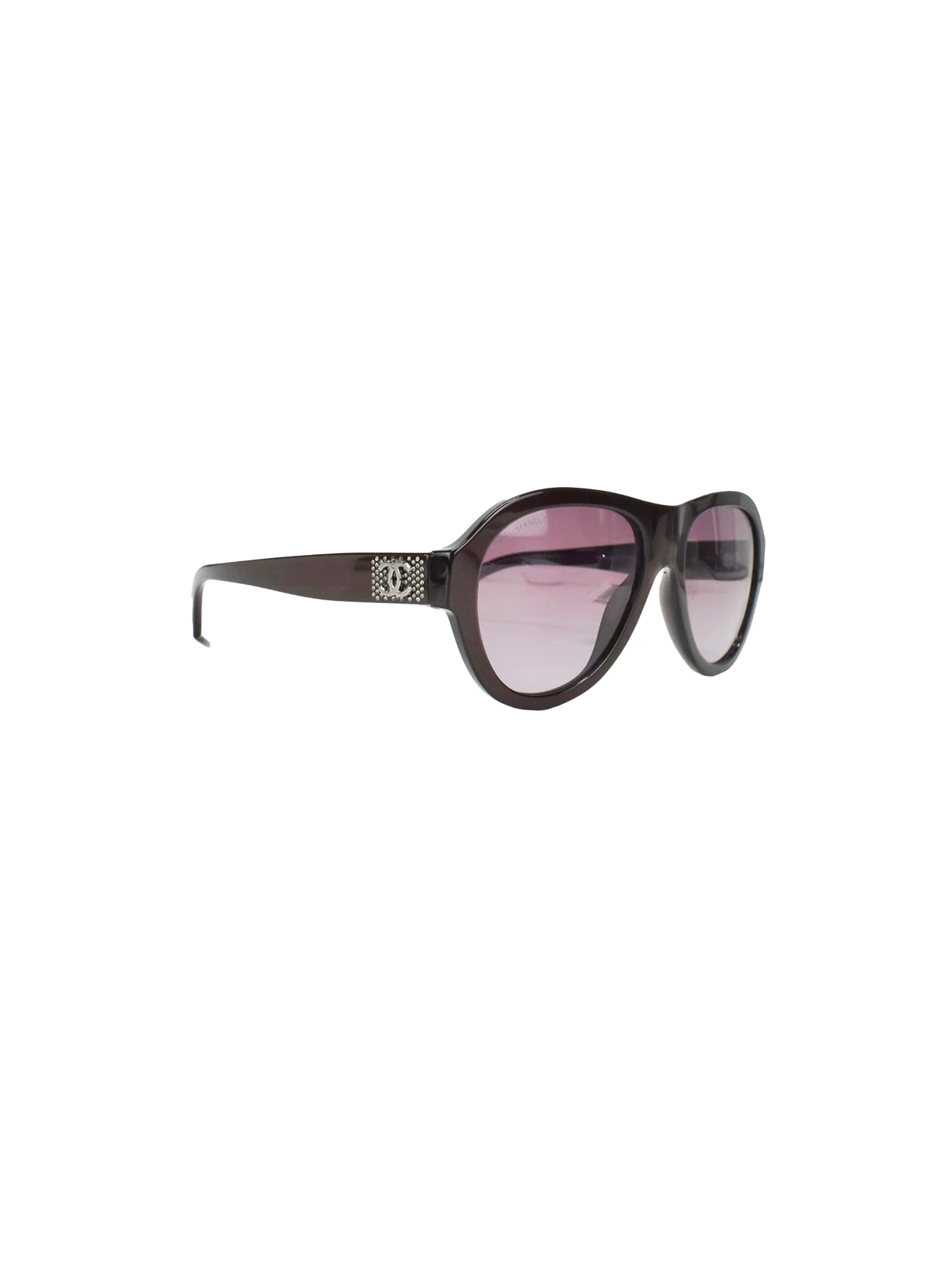 Chanel 2000s Purple Logo Sunglasses