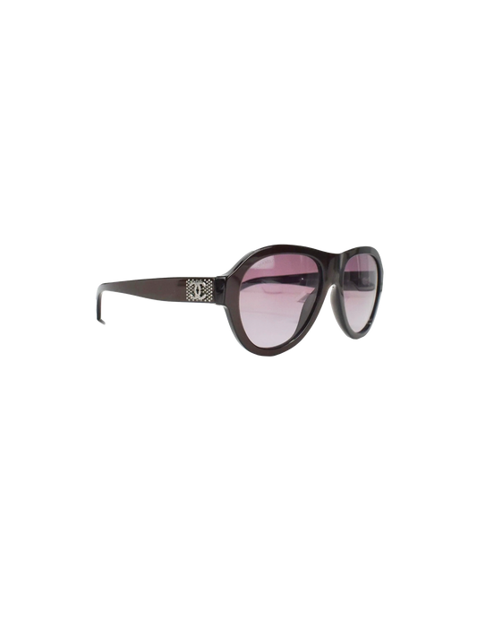Chanel 2000s Purple Logo Sunglasses