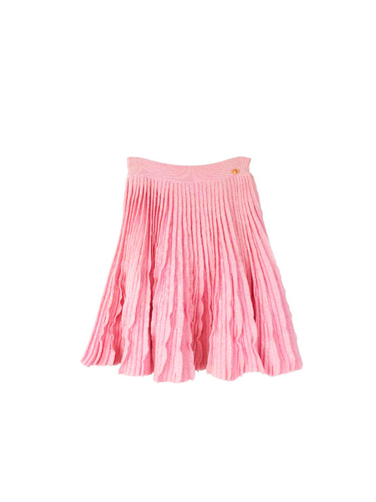 Chanel 2010s Karl Lagerfed Pink Pleated Cashmere Skirt