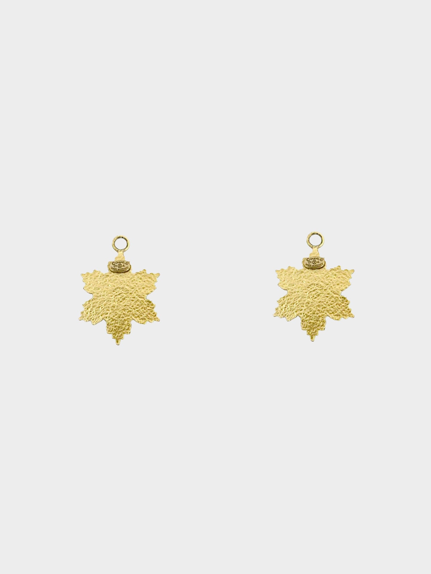 Chanel 2001 Gold Snowflake Hoop Earrings