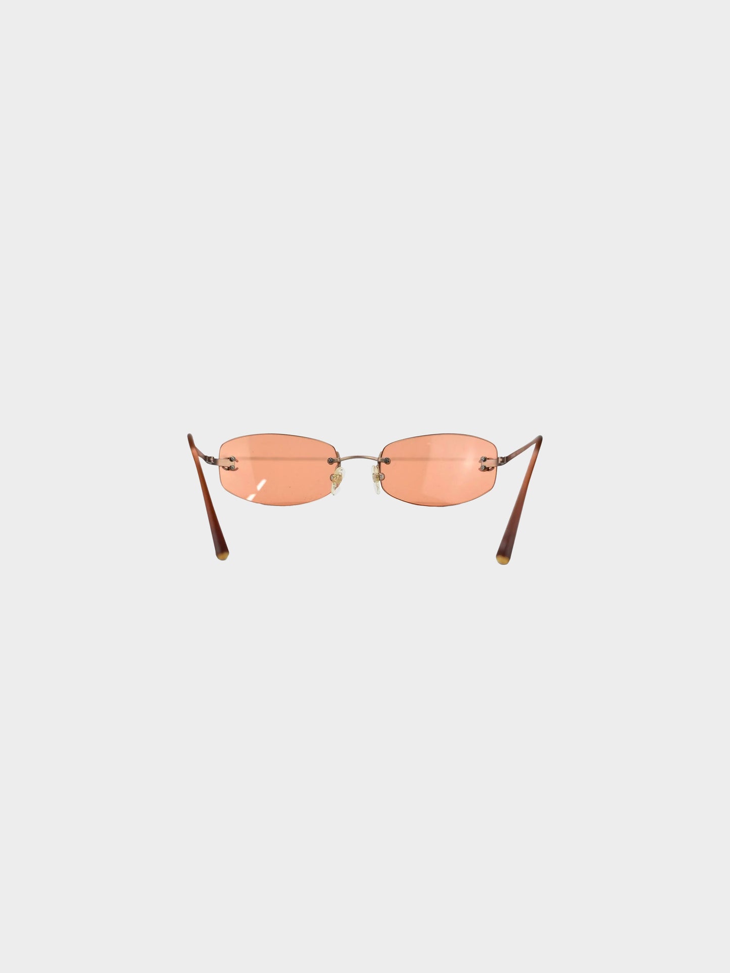 Chanel 2000s Coral Rimless Sunglasses