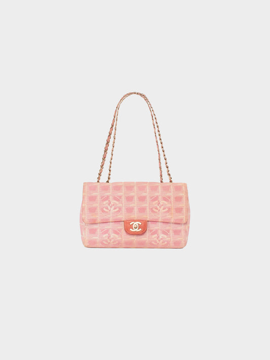 Chanel 2001 Travel Linge Pink Flap Bag