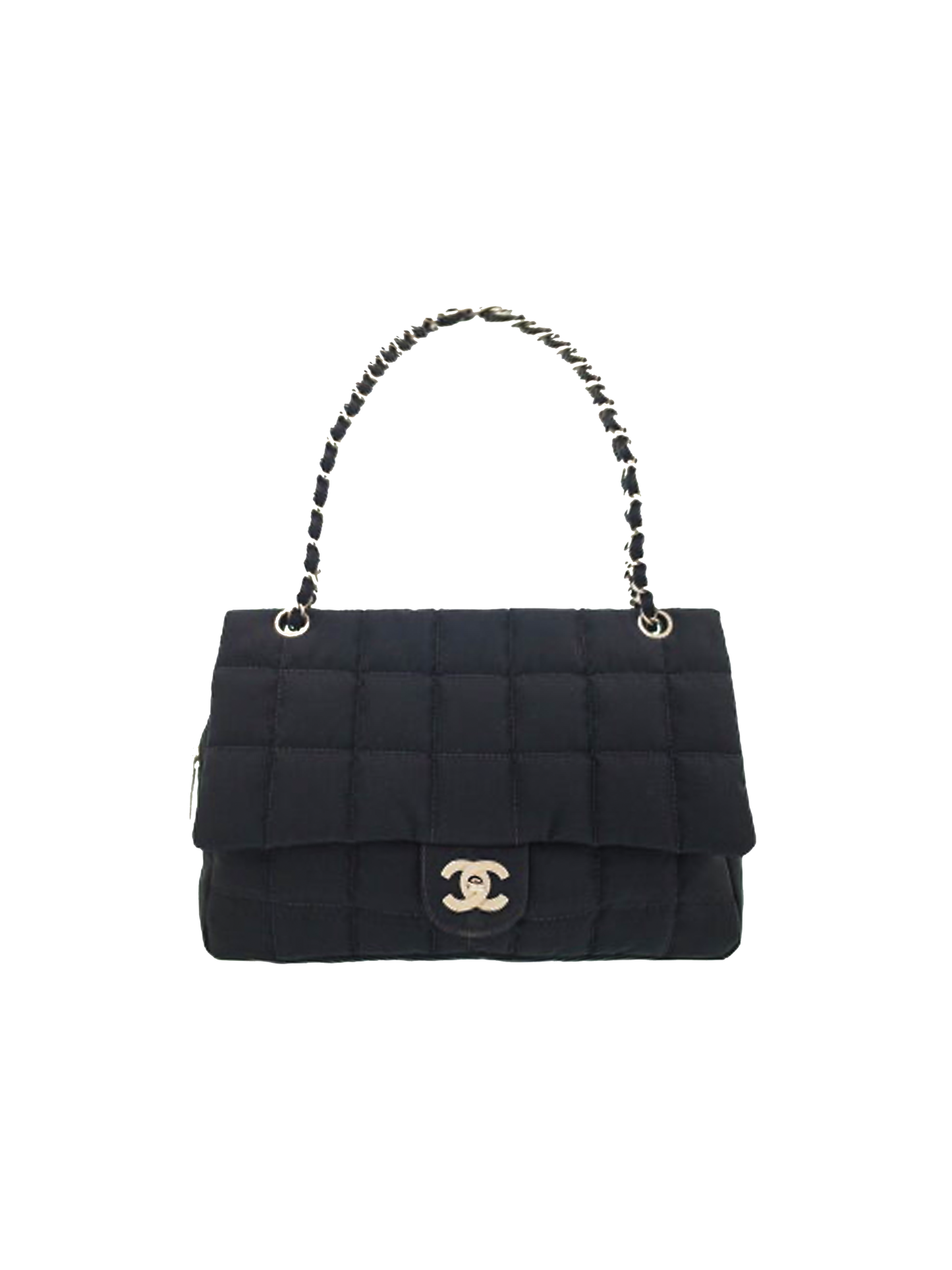 Chanel 2002 Black Nylon Chocolate Bar Bag