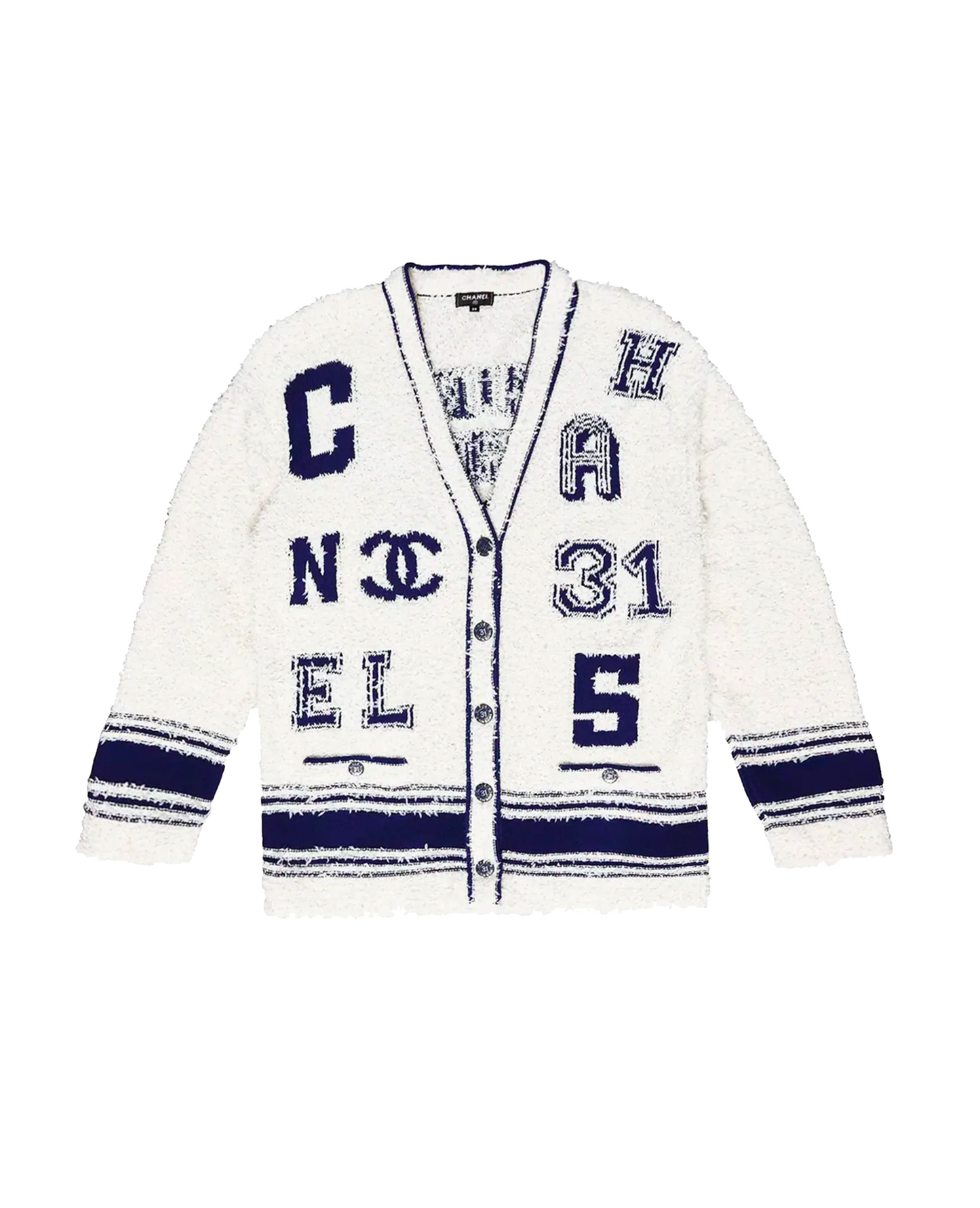 Chanel Varsity Boucle Cardigan Sweater