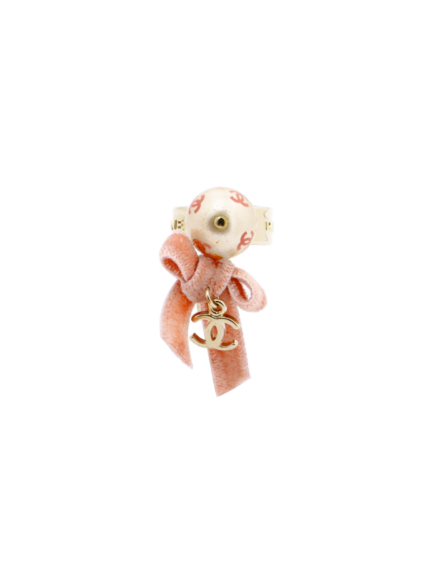 Chanel 2000s Pink Velvet Bow Ring