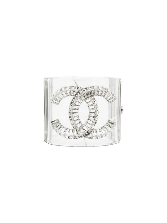 Chanel SS 2016 Clear Rhinestone Cuff