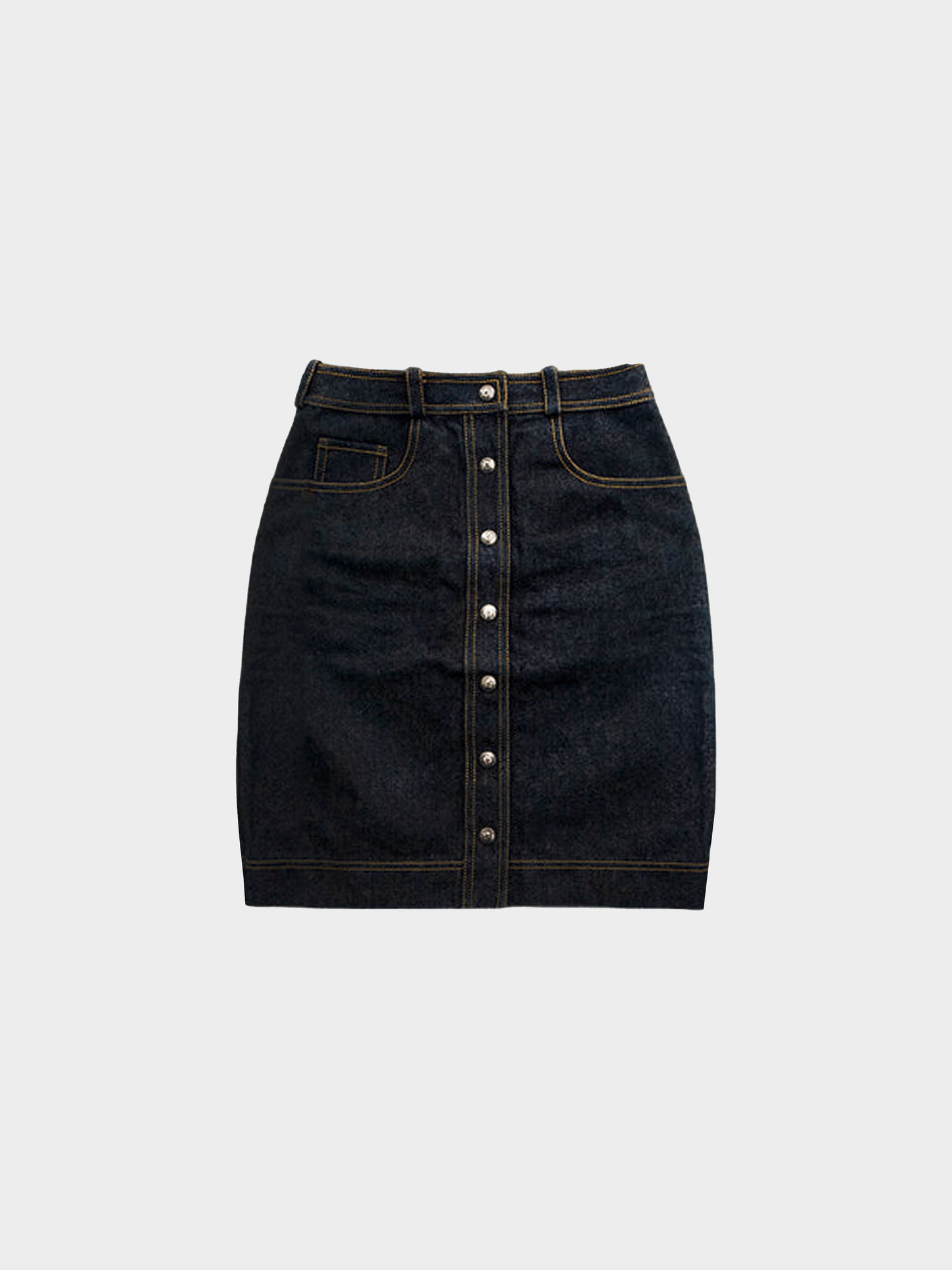 Chanel 1997 Classic Denim Skirt Navy