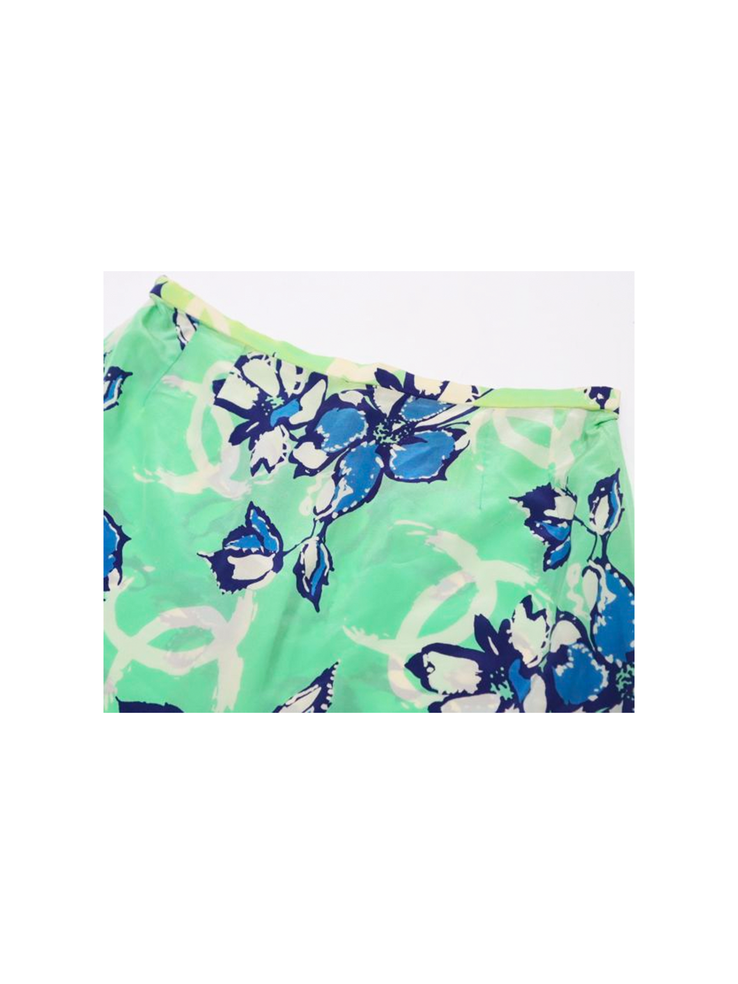 Chanel 2001 SS Floral Green Skirt