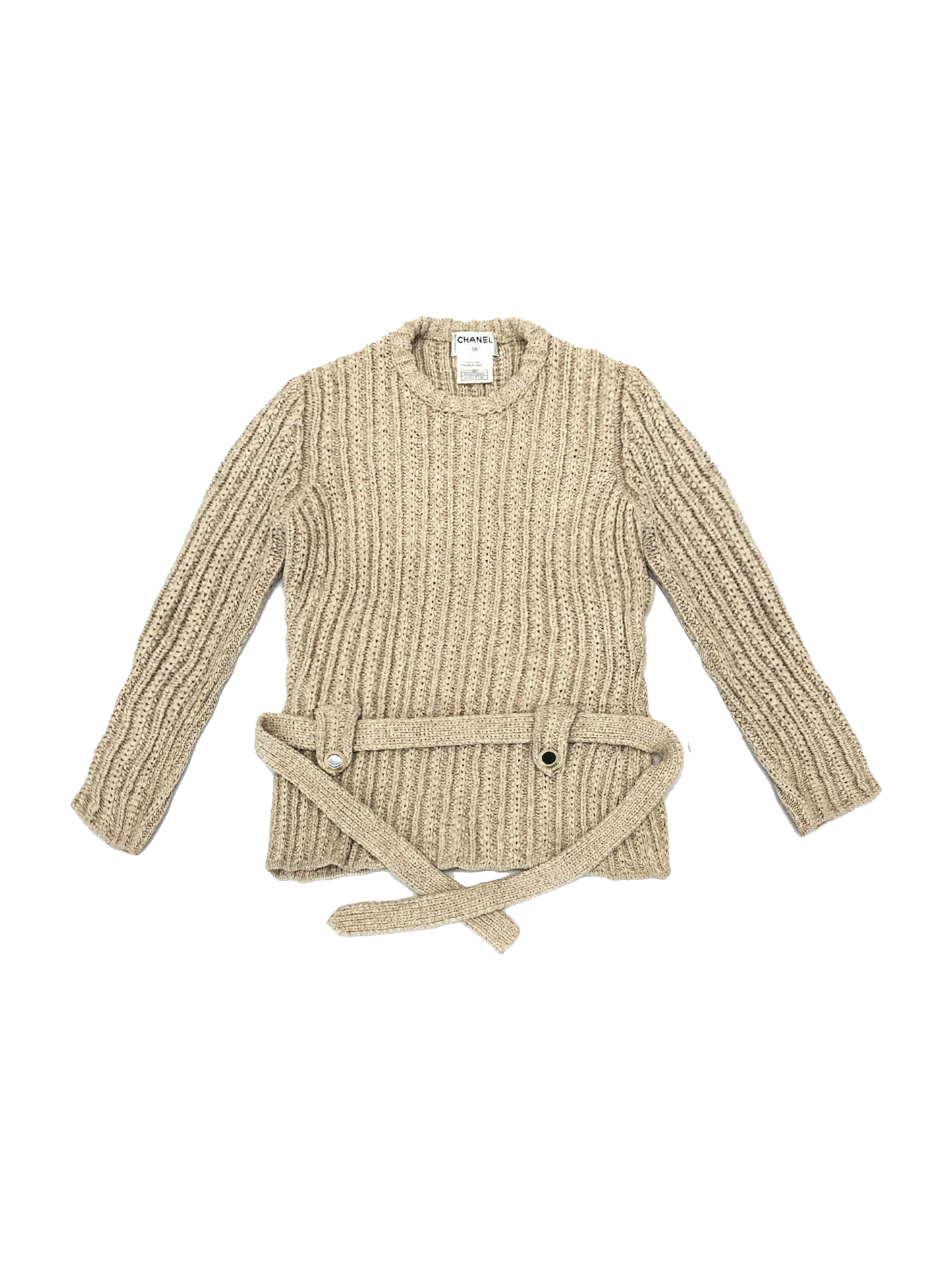 Chanel 2000s Belted Knit Sweater