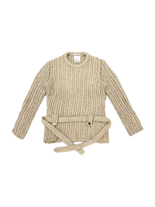 Chanel 2000s Belted Knit Sweater