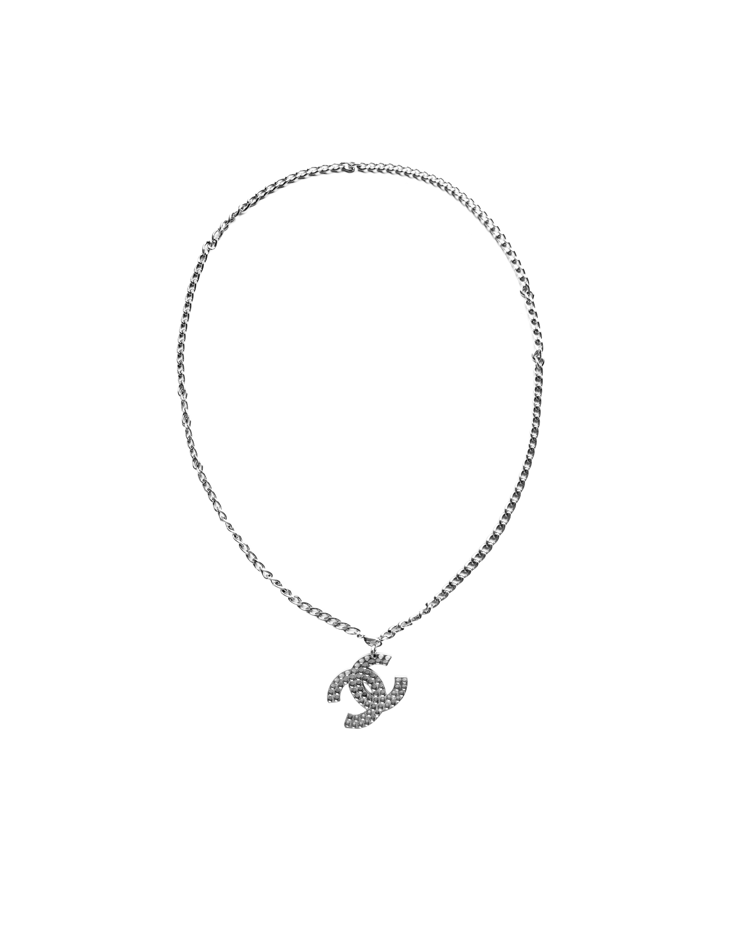 Chanel 2003 Perforated CC Logo Necklace