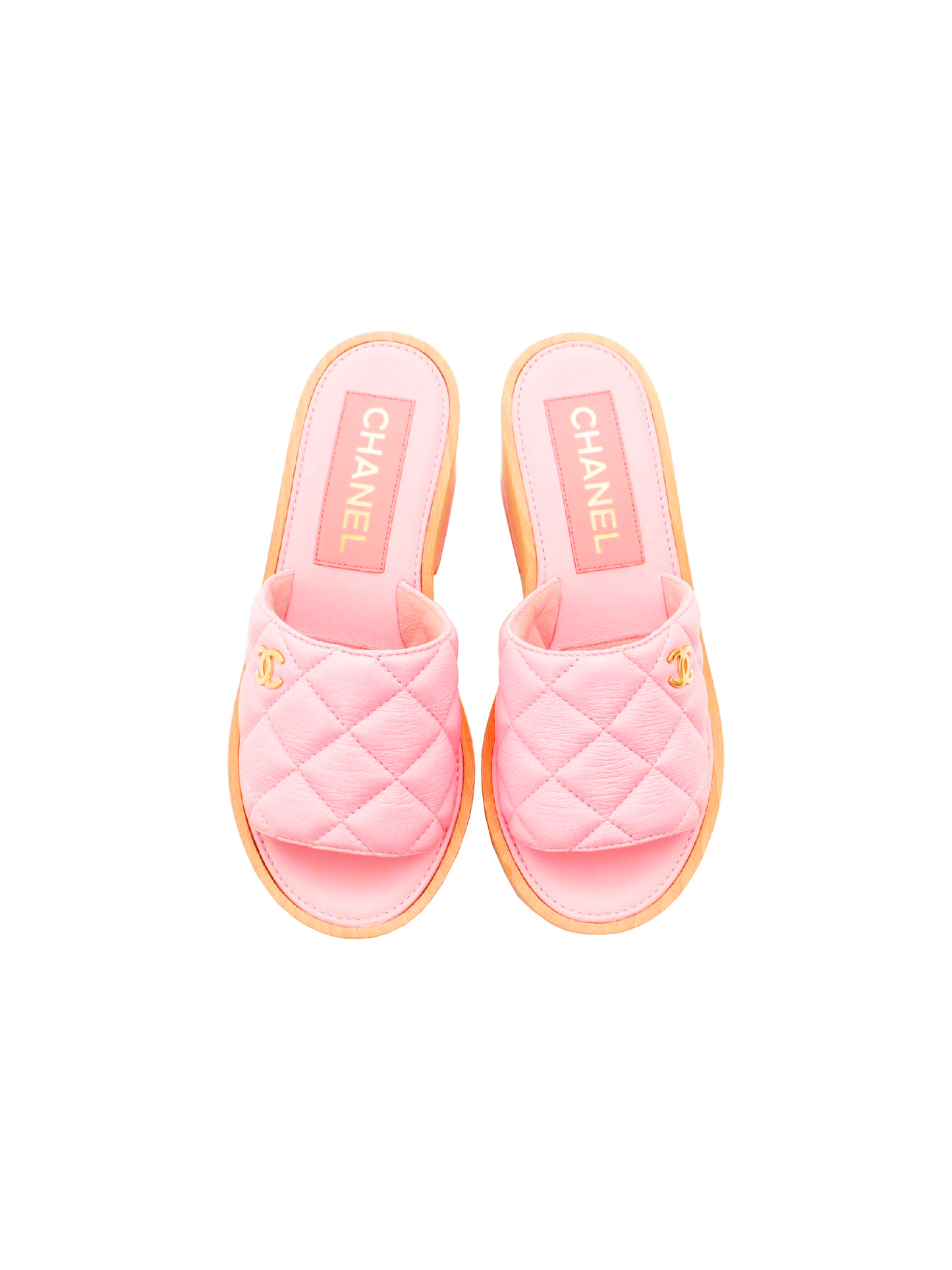 Chanel 2010s Pink Quilted Leather Mules