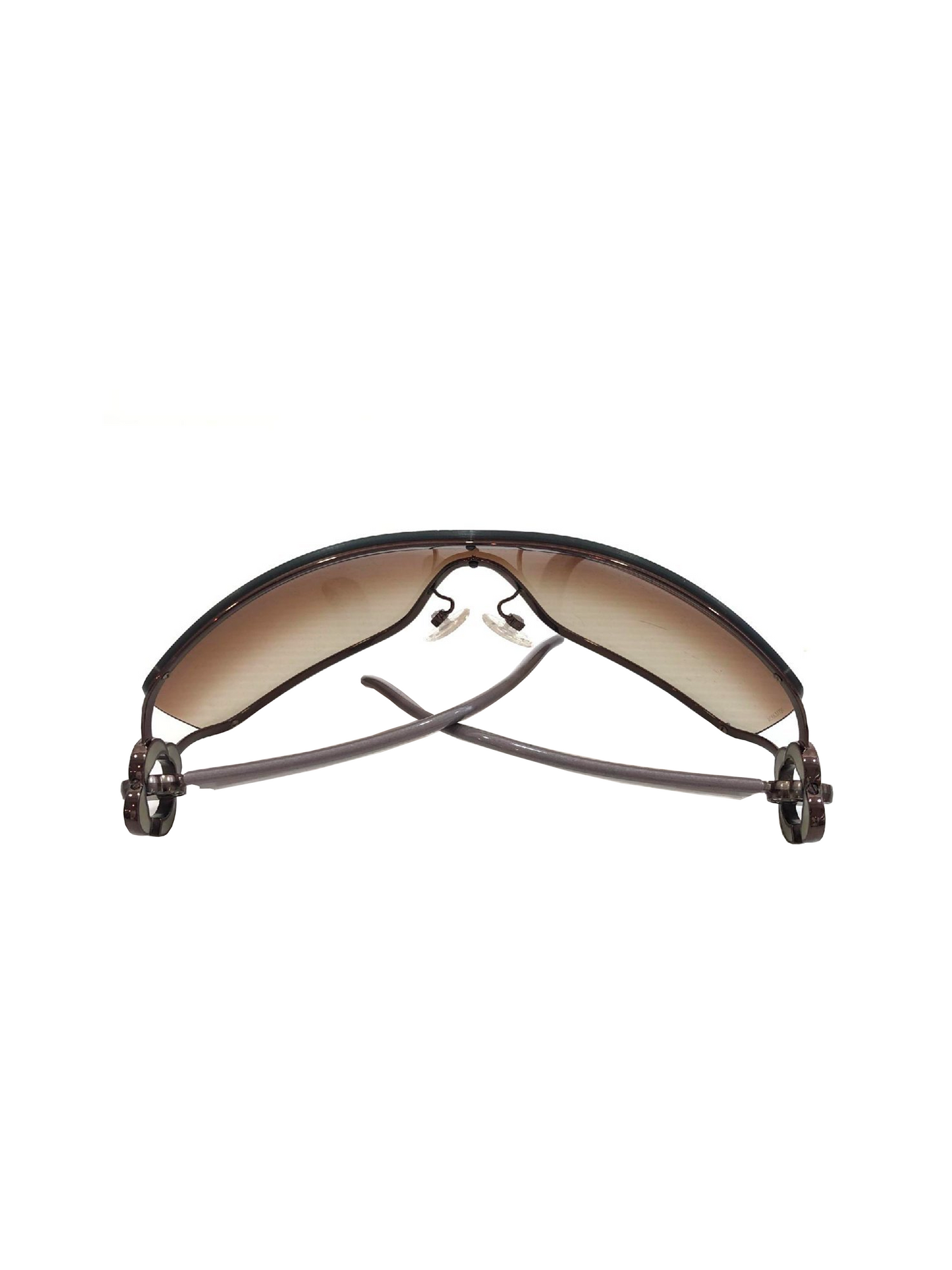 Chanel 2000s Brown Gradient Floral Rhinestone Sunglasses
