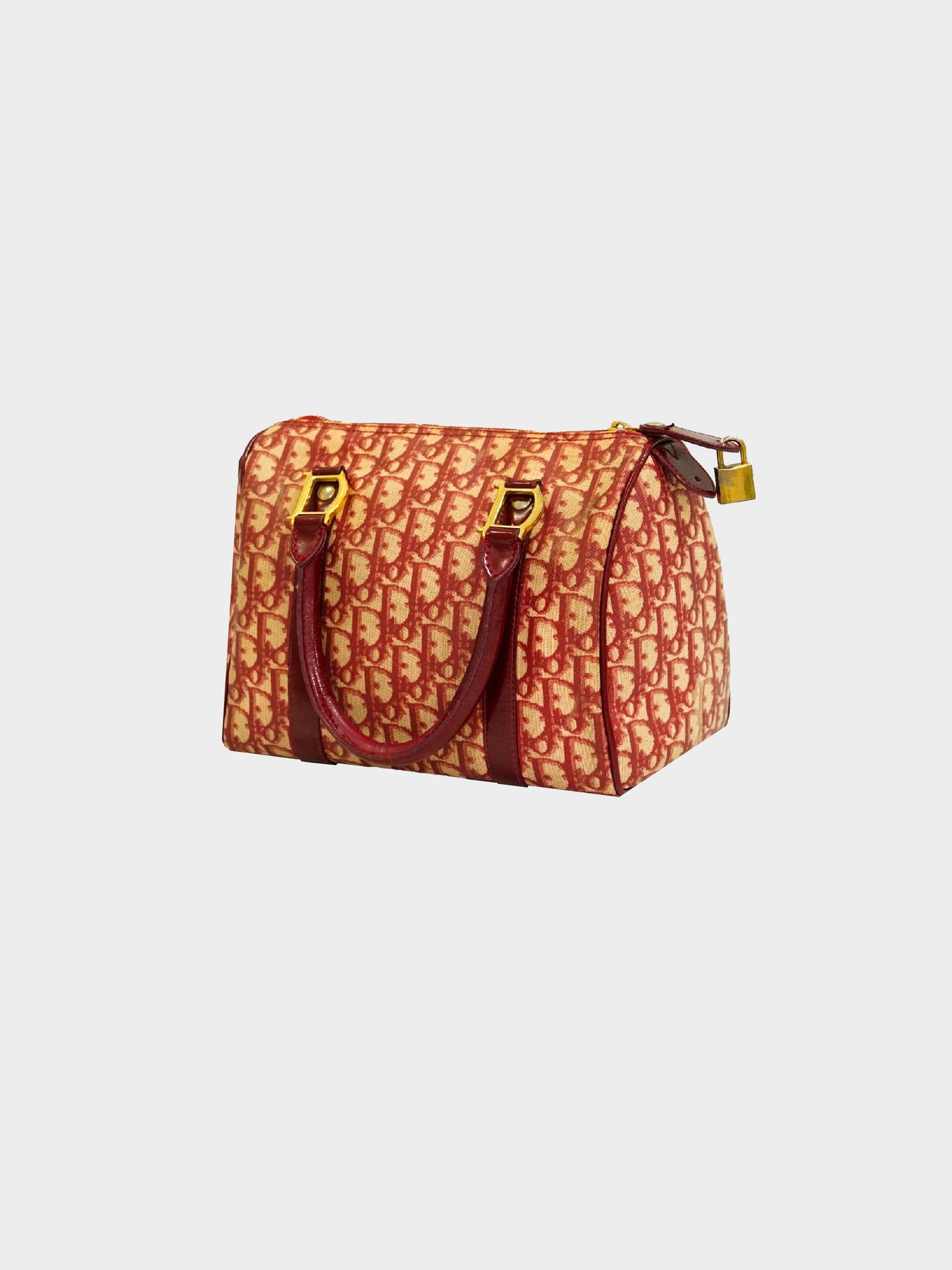 Christian Dior 2002 Red Canvas Trotter Bag