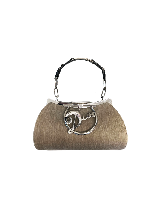 Christian Dior 2000s Grey Denim Handbag