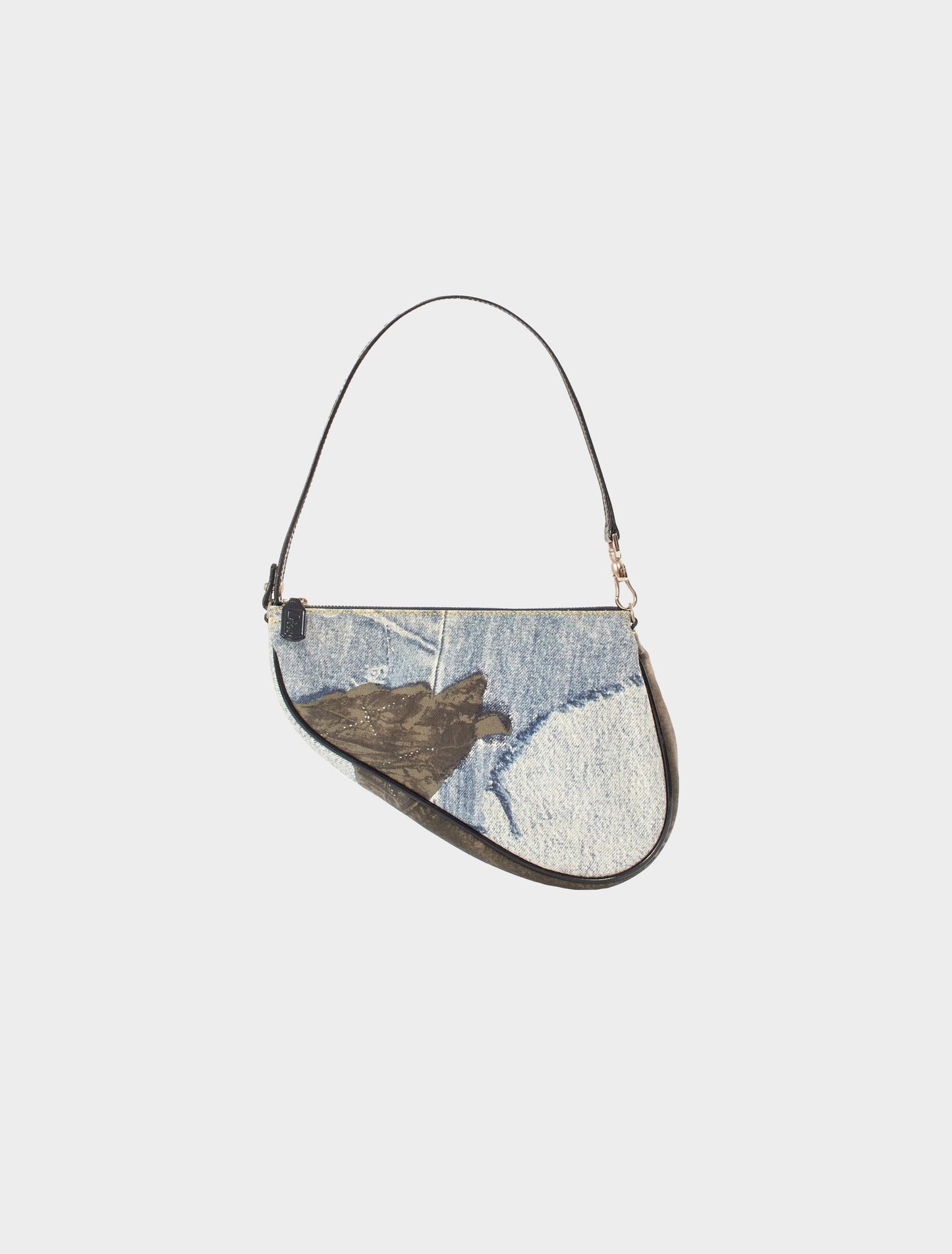 Christian Dior Fall Winter 2001 Denim Saddle Bag