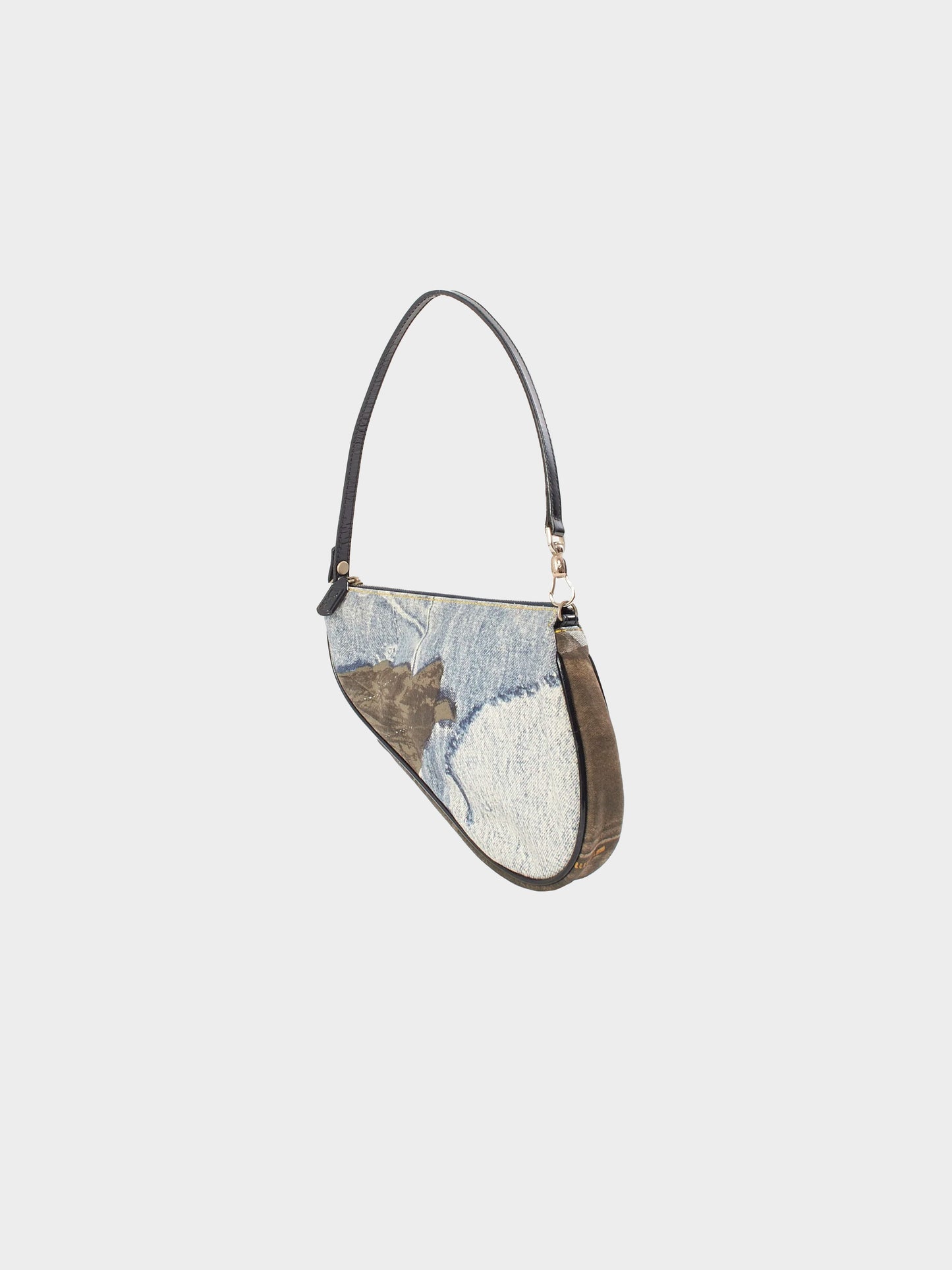 Christian Dior Fall Winter 2001 Denim Saddle Bag
