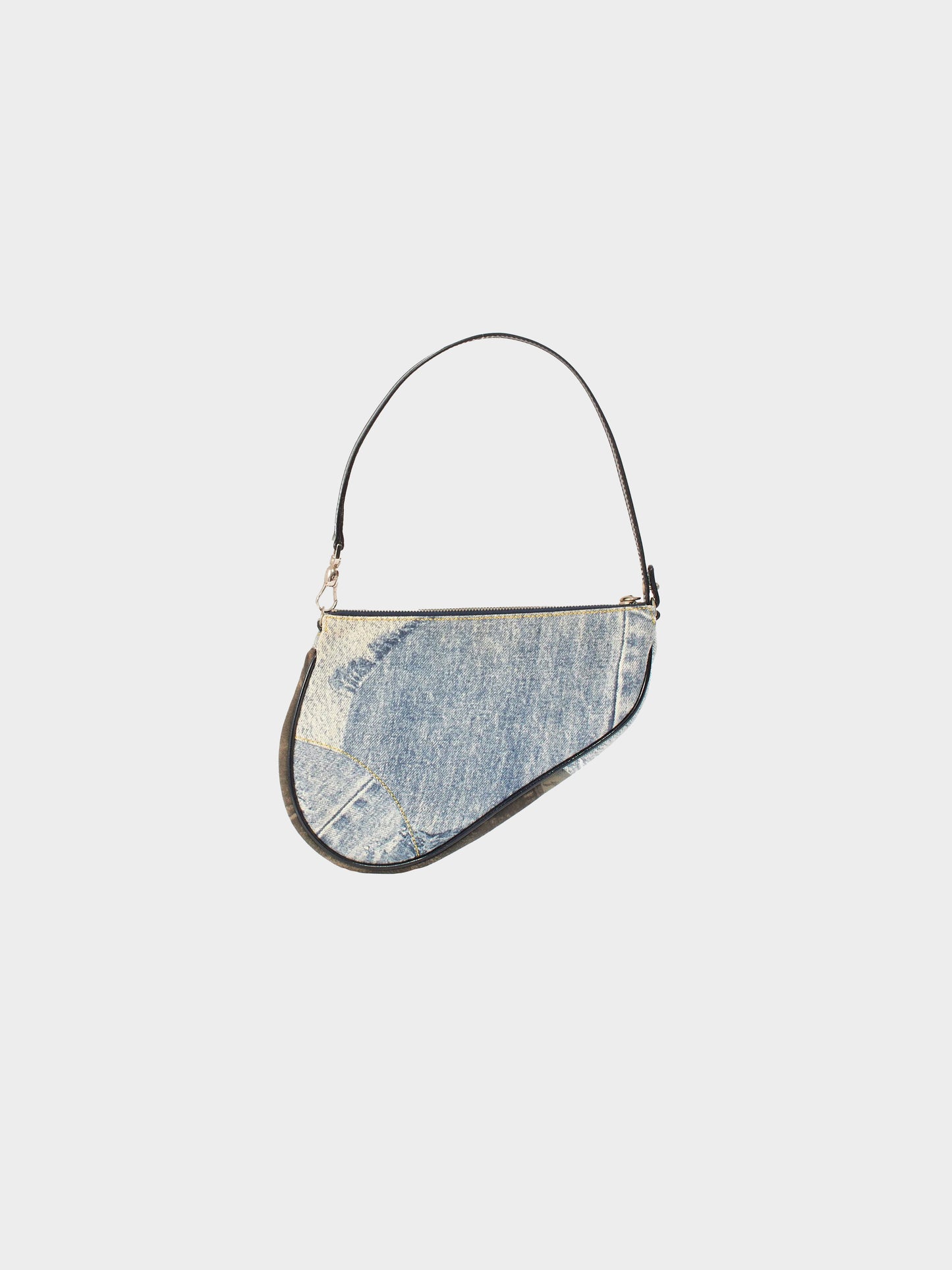 Christian Dior Fall Winter 2001 Denim Saddle Bag