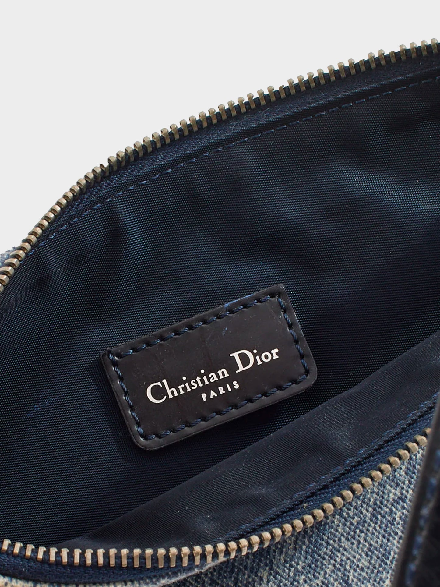 Christian Dior Fall Winter 2001 Denim Saddle Bag