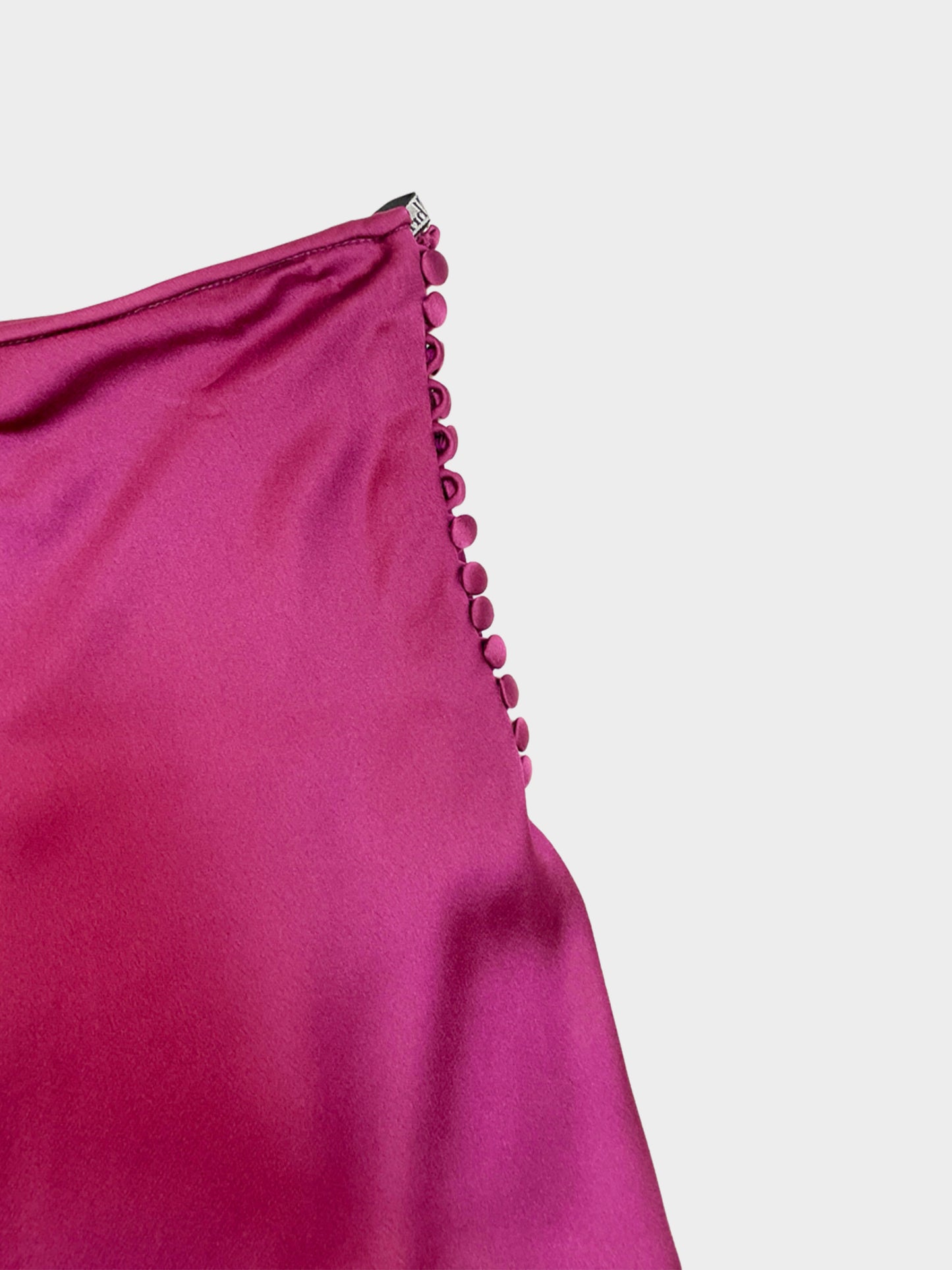 Christian Dior 2000s Pink Satin Button Down Skirt