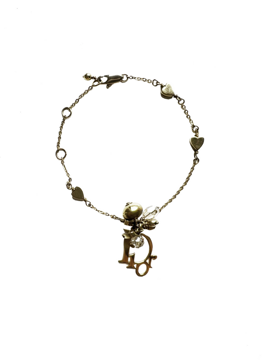 Christian Dior 2000s Heart Charm Bracelet