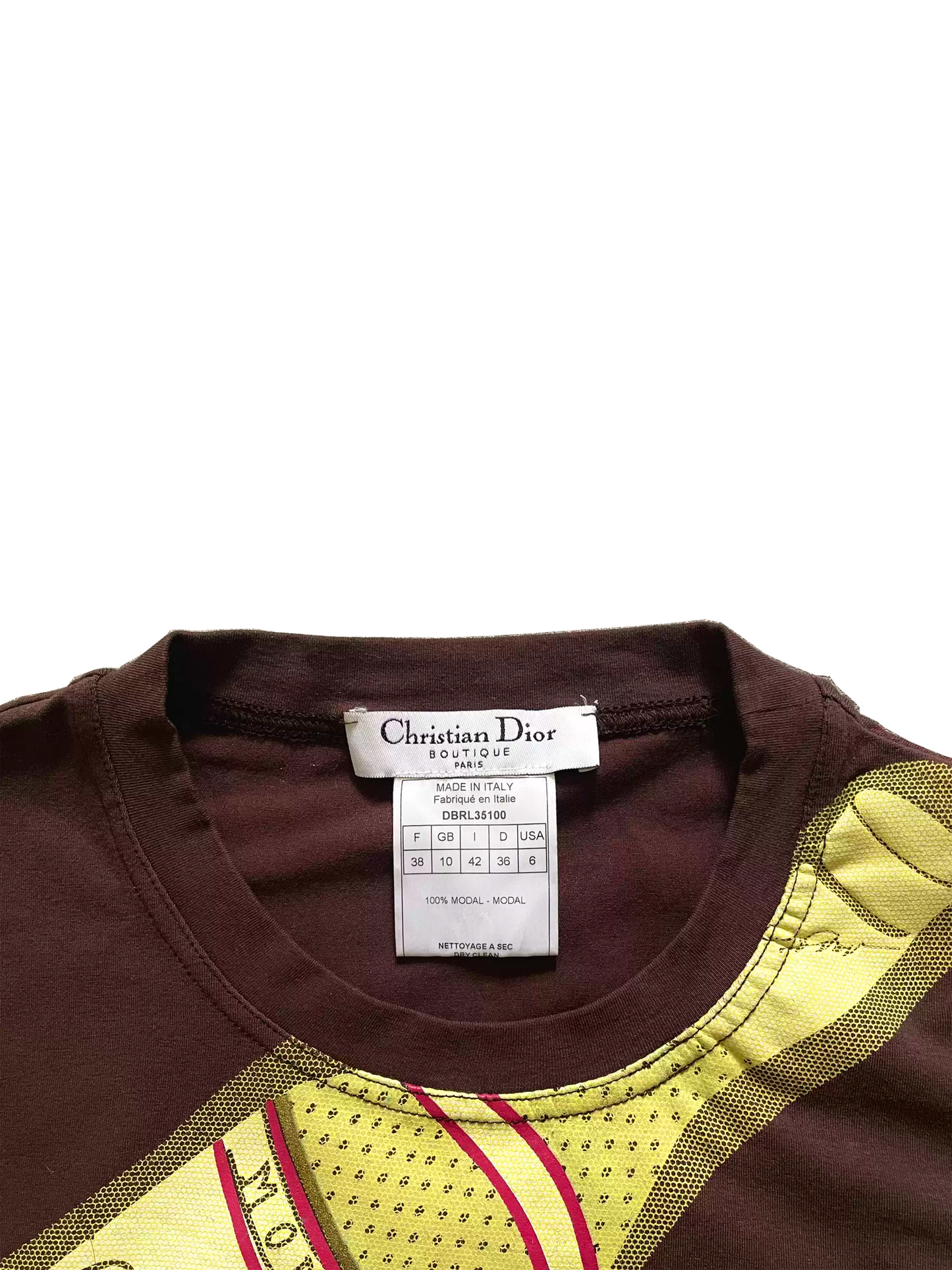 Christian Dior 2000s Rare Brown Taxi Alcohol T-Shirt