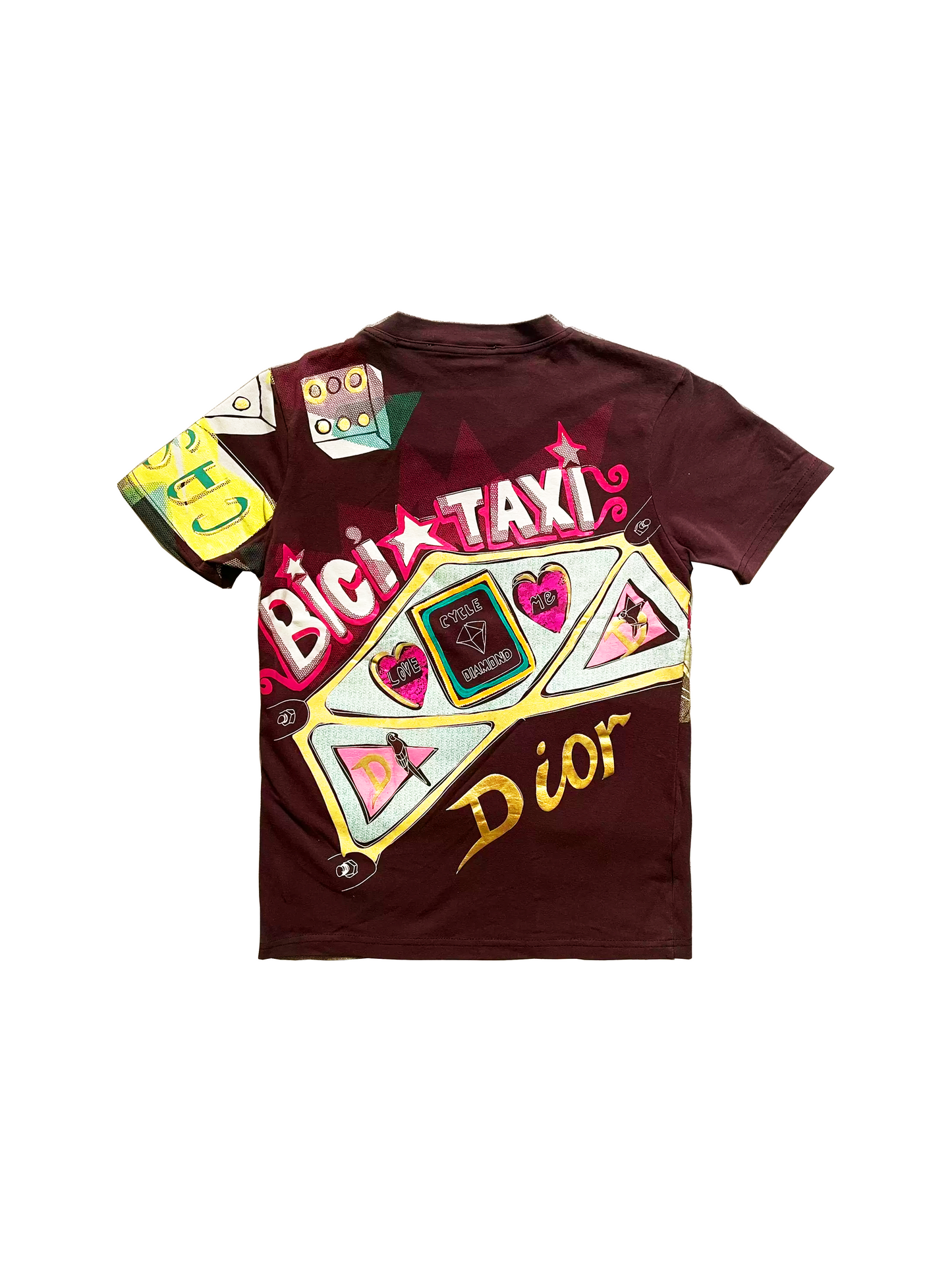 Christian Dior 2000s Rare Brown Taxi Alcohol T-Shirt