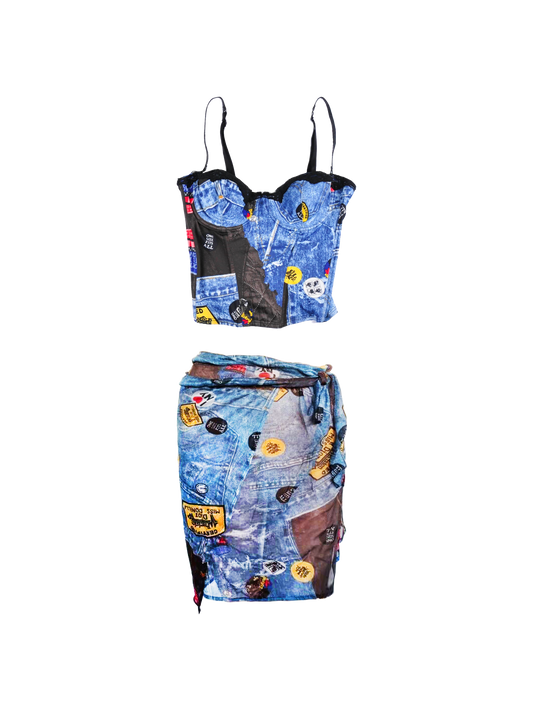 Christian Dior Galliano 2001 Diorella Denim Set