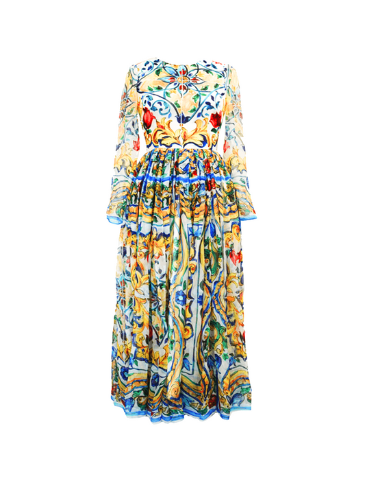 Dolce and Gabbana 2000s Floral Silk Dress