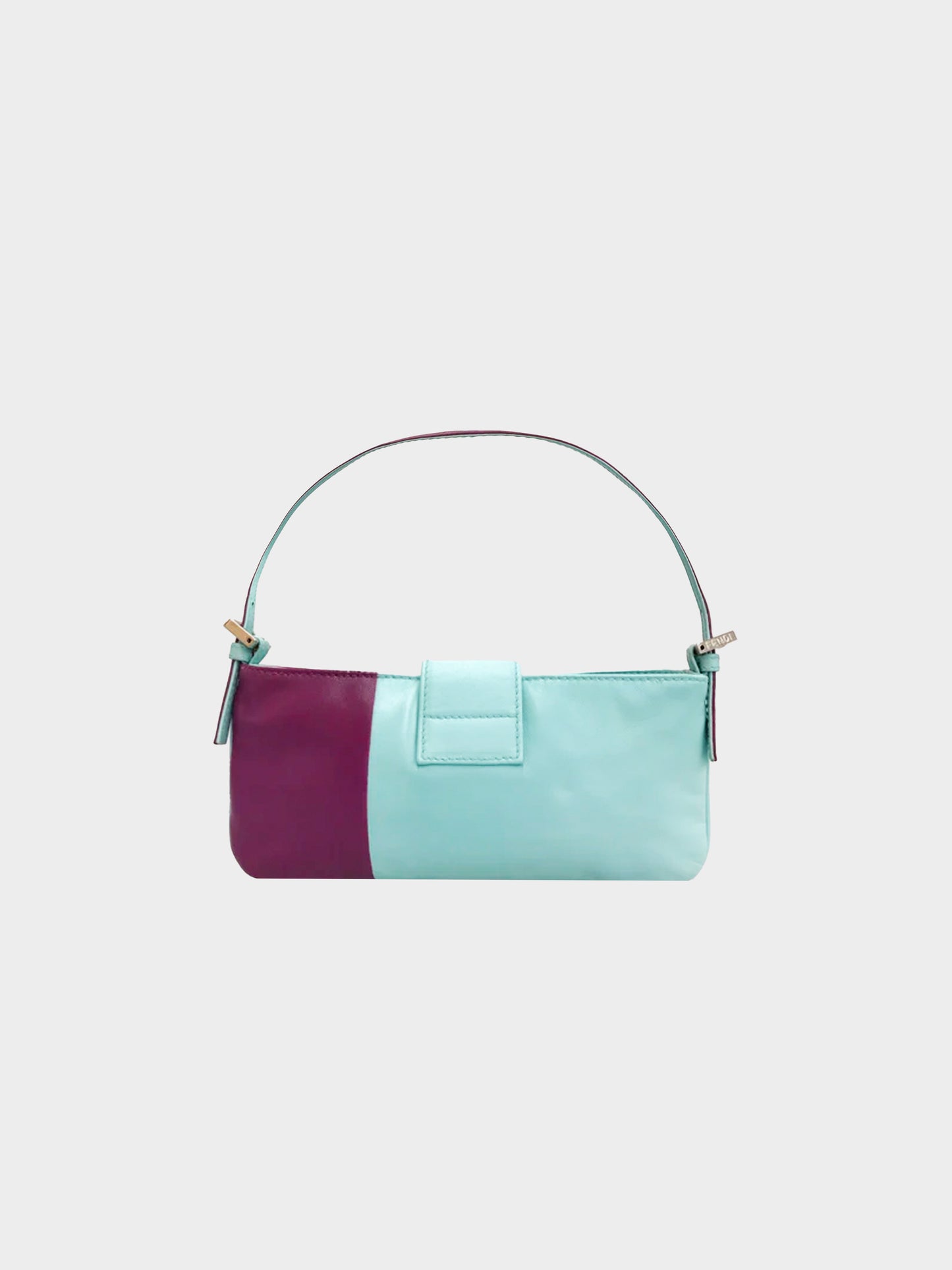 Fendi 2000s Turquoise and Purple Psychedelic Buckle Baguette