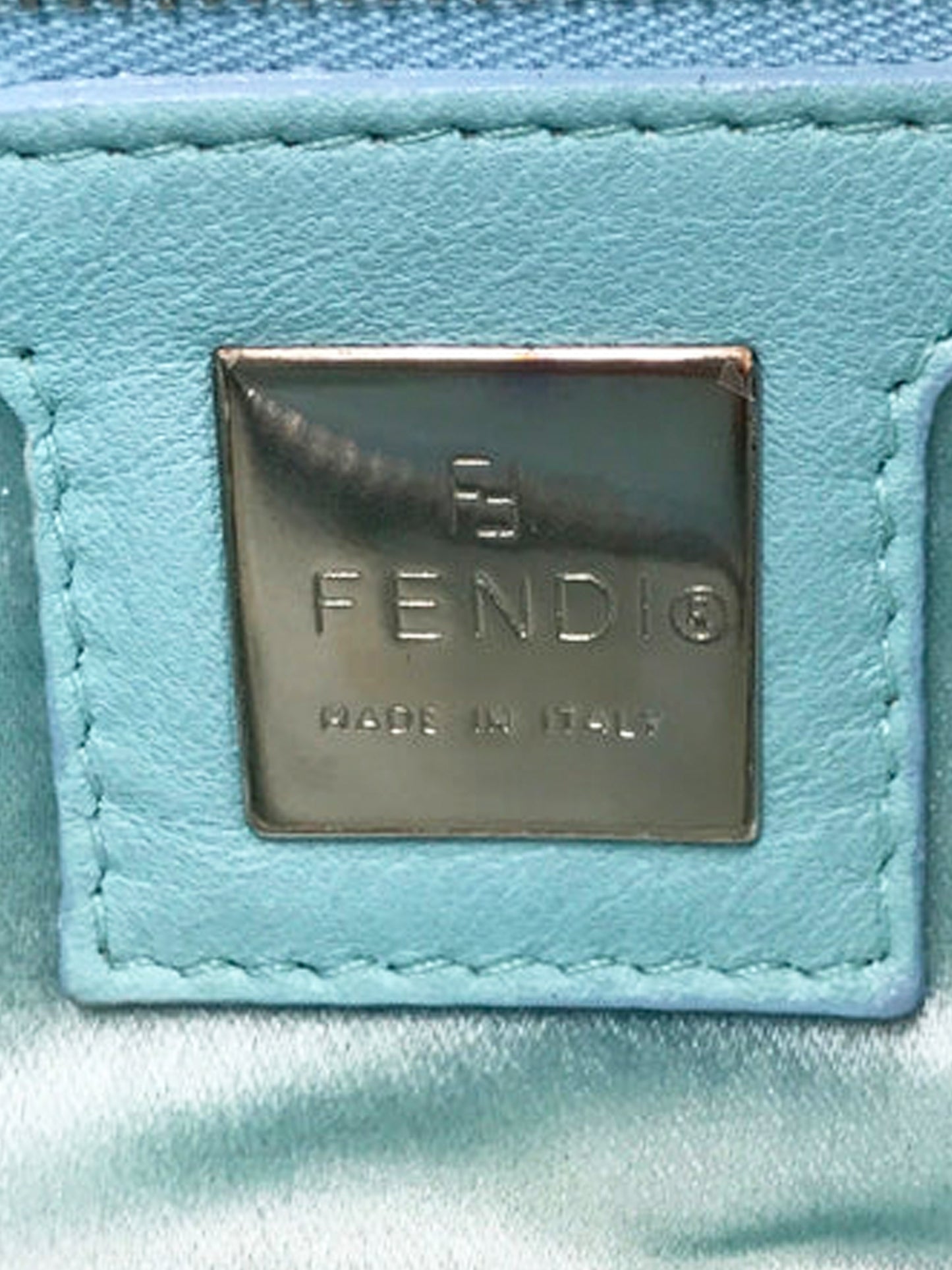Fendi 2000s Turquoise and Purple Psychedelic Buckle Baguette