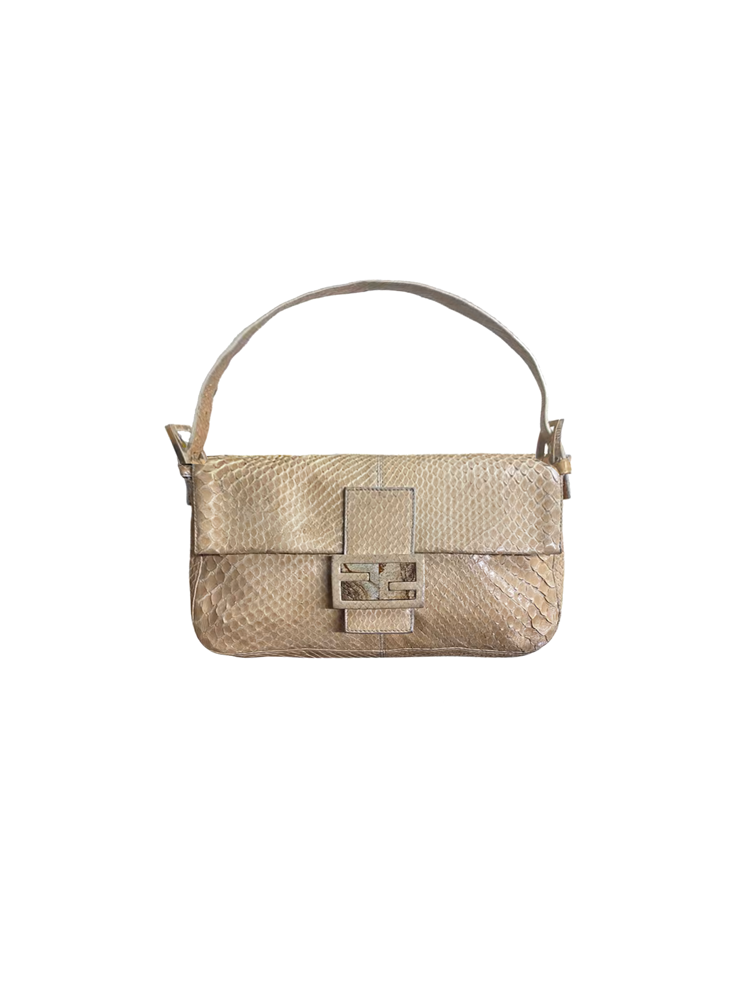 Fendi 2000s Beige Python Baguette