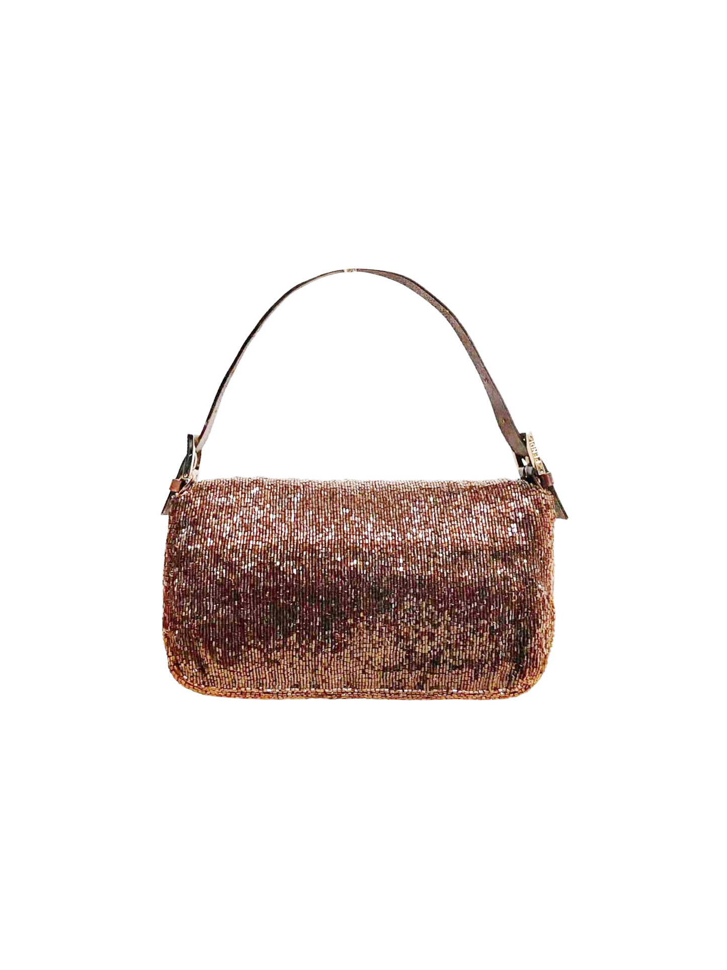 Fendi 2000s Brown Beaded Baguette