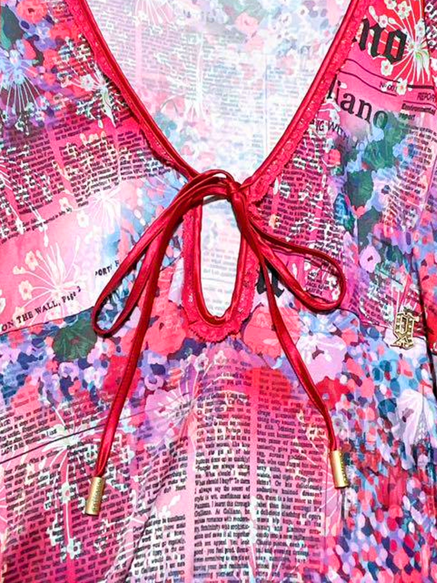 John Galliano 2000s Gazette Tie Dye Floral Dress