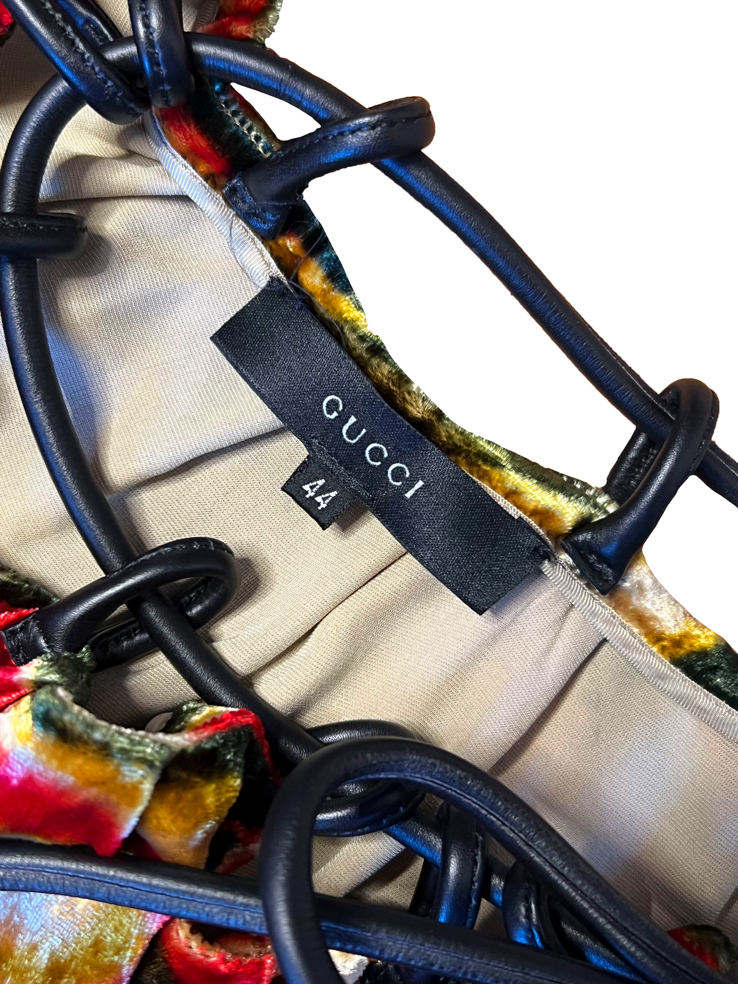 Gucci by Tom Ford FW 1999 Velvet Swirl Skirt with Leather Belt