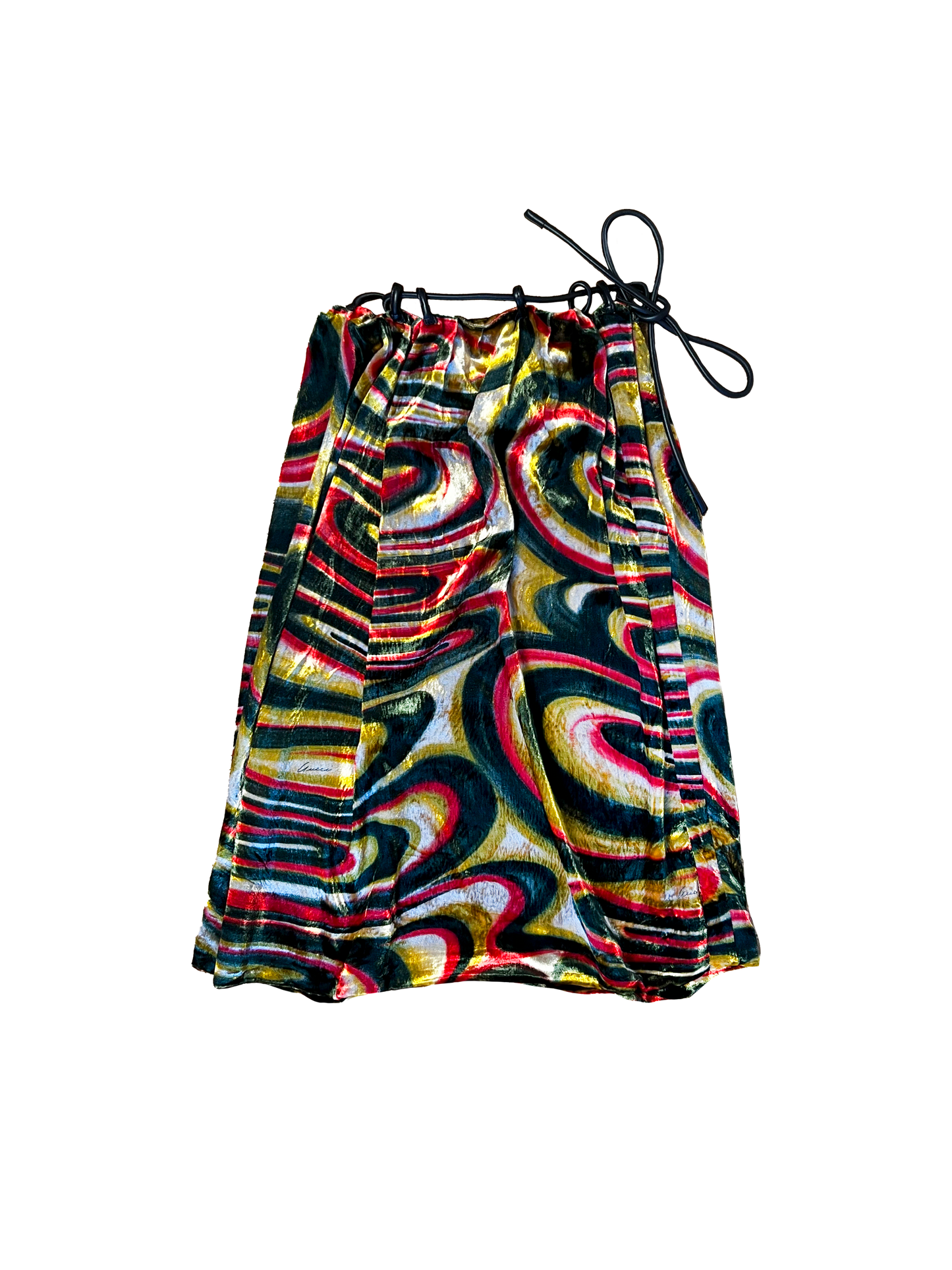 Gucci by Tom Ford FW 1999 Velvet Swirl Skirt with Leather Belt