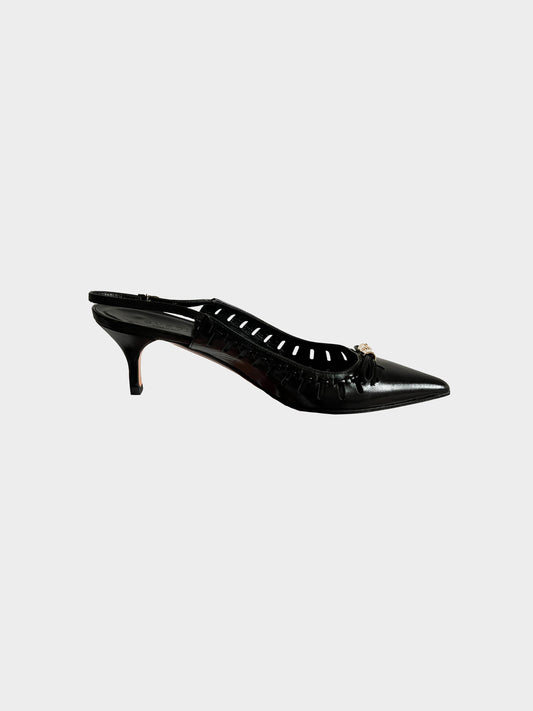 Gucci 2000s Bamboo Bow Kitten Heels