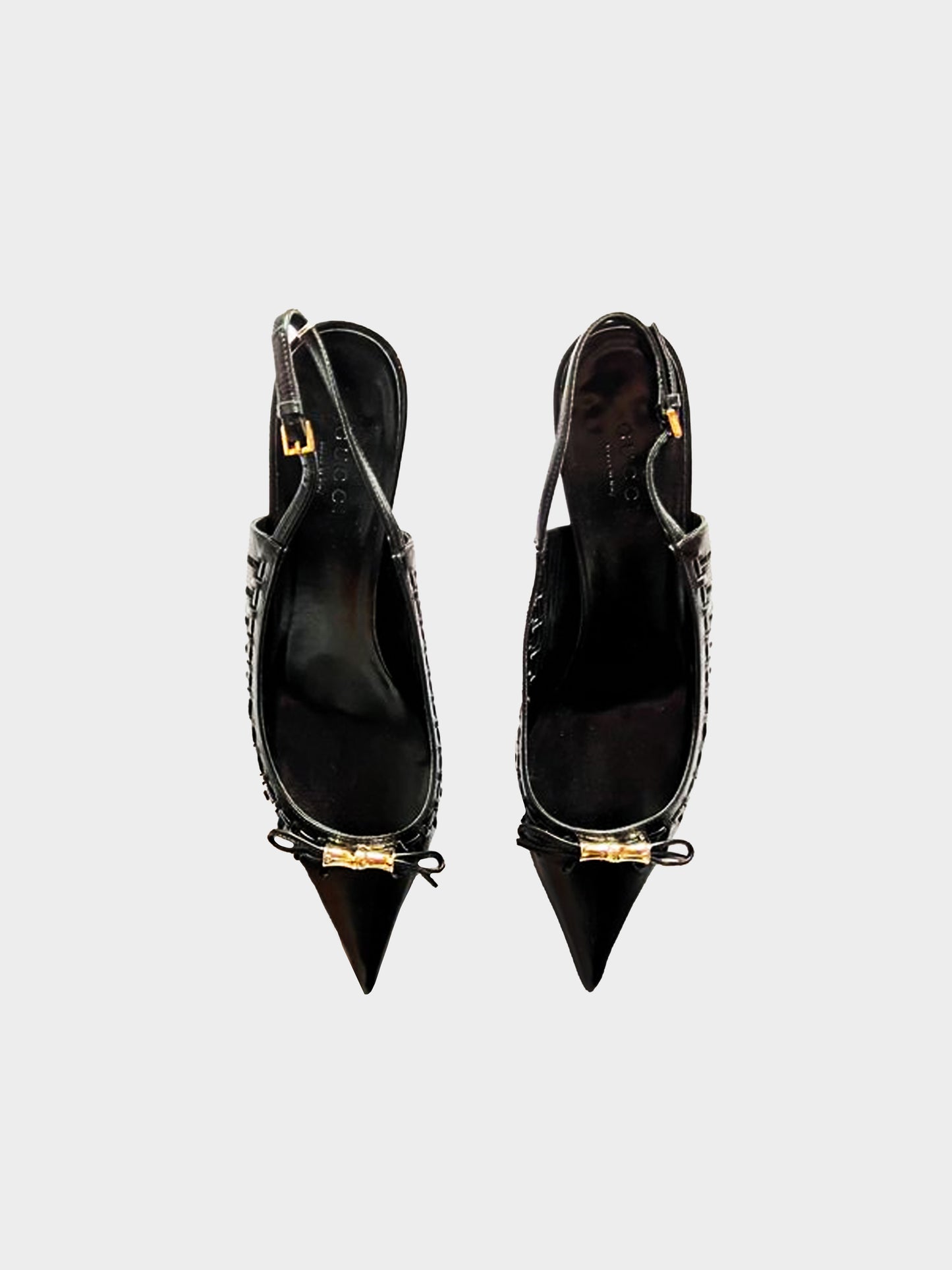 Gucci 2000s Bamboo Bow Kitten Heels