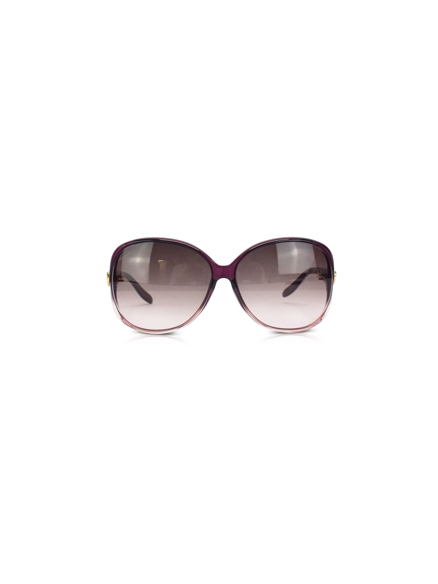 Gucci 2000s Oversized Purple Heart Sunglasses