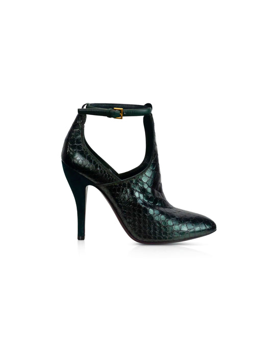 Gucci 2010s Python Cut Out Ankle Booties