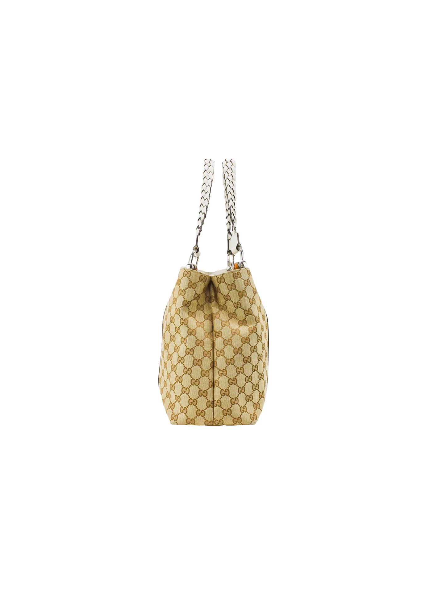 Gucci 2000s Monogram Braided Handle Tote Bag
