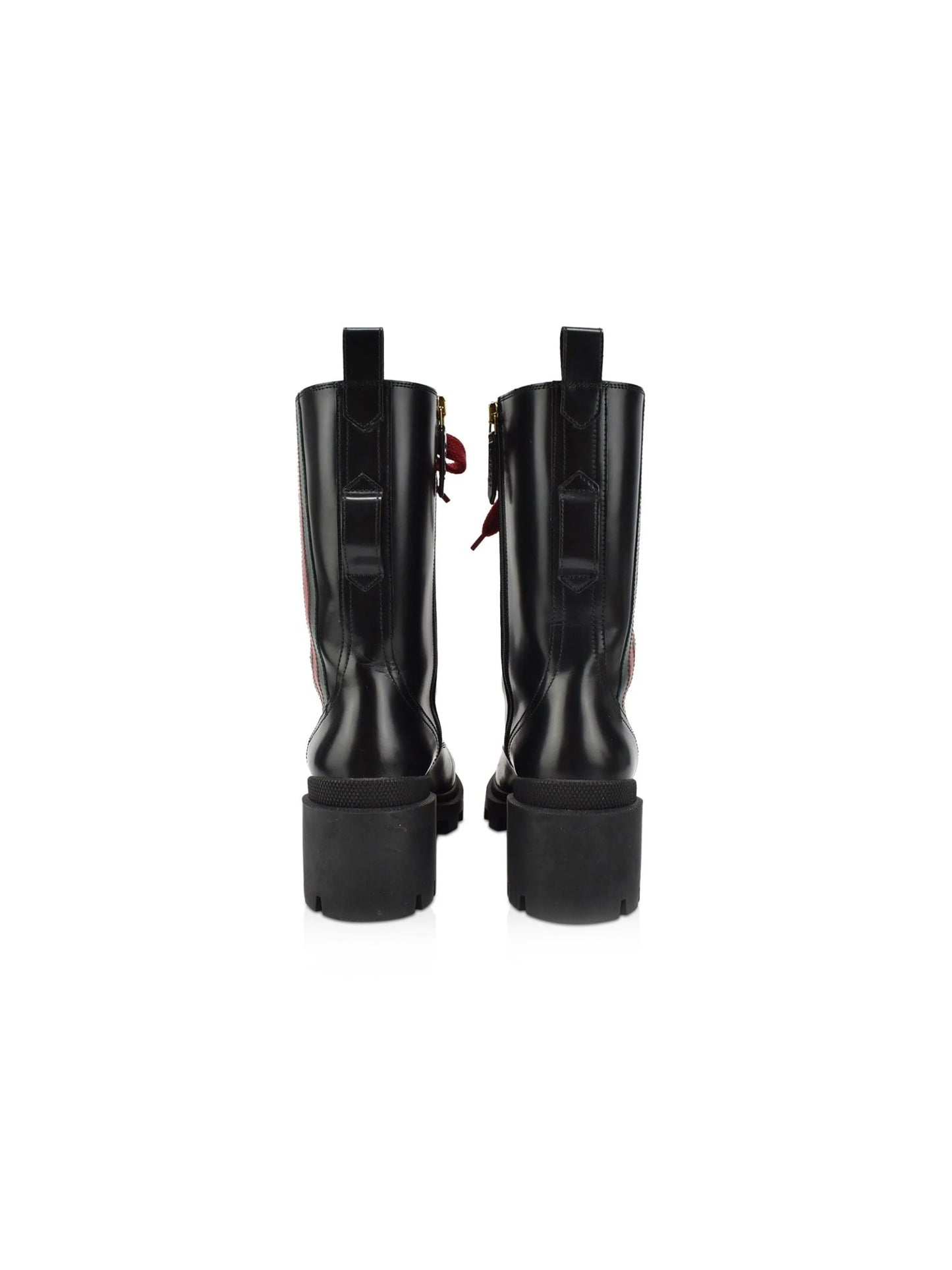 Gucci 2020s Red and Green Stripe Combat Boots