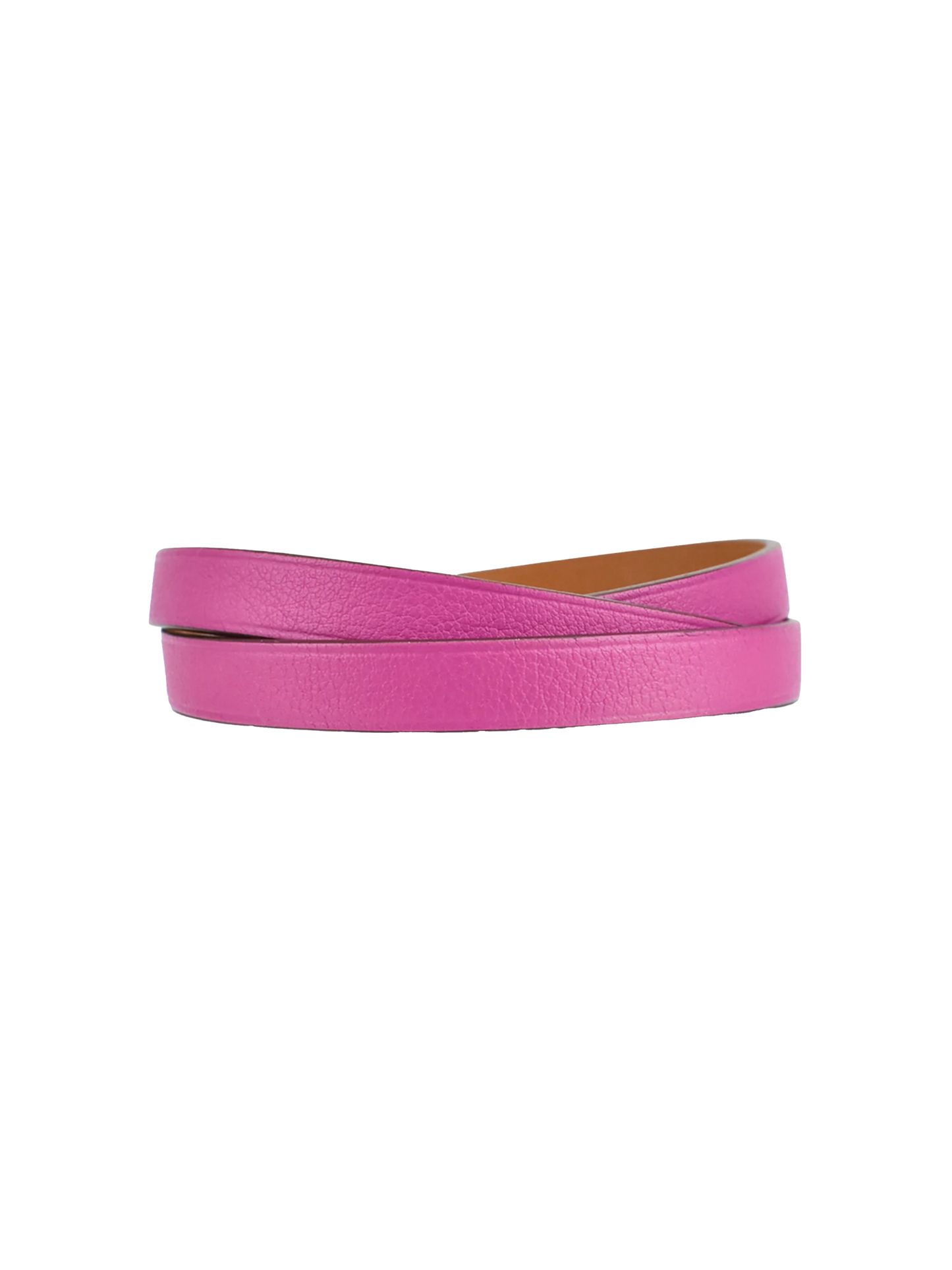 Hermès Magenta 2020s Leather Hapi T2 Wrap Bracelet