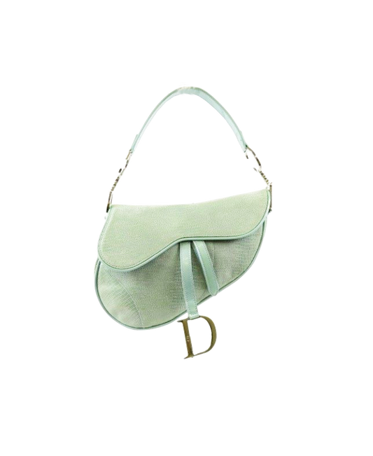 Christian Dior 2000s Light Green Lizard Saddle